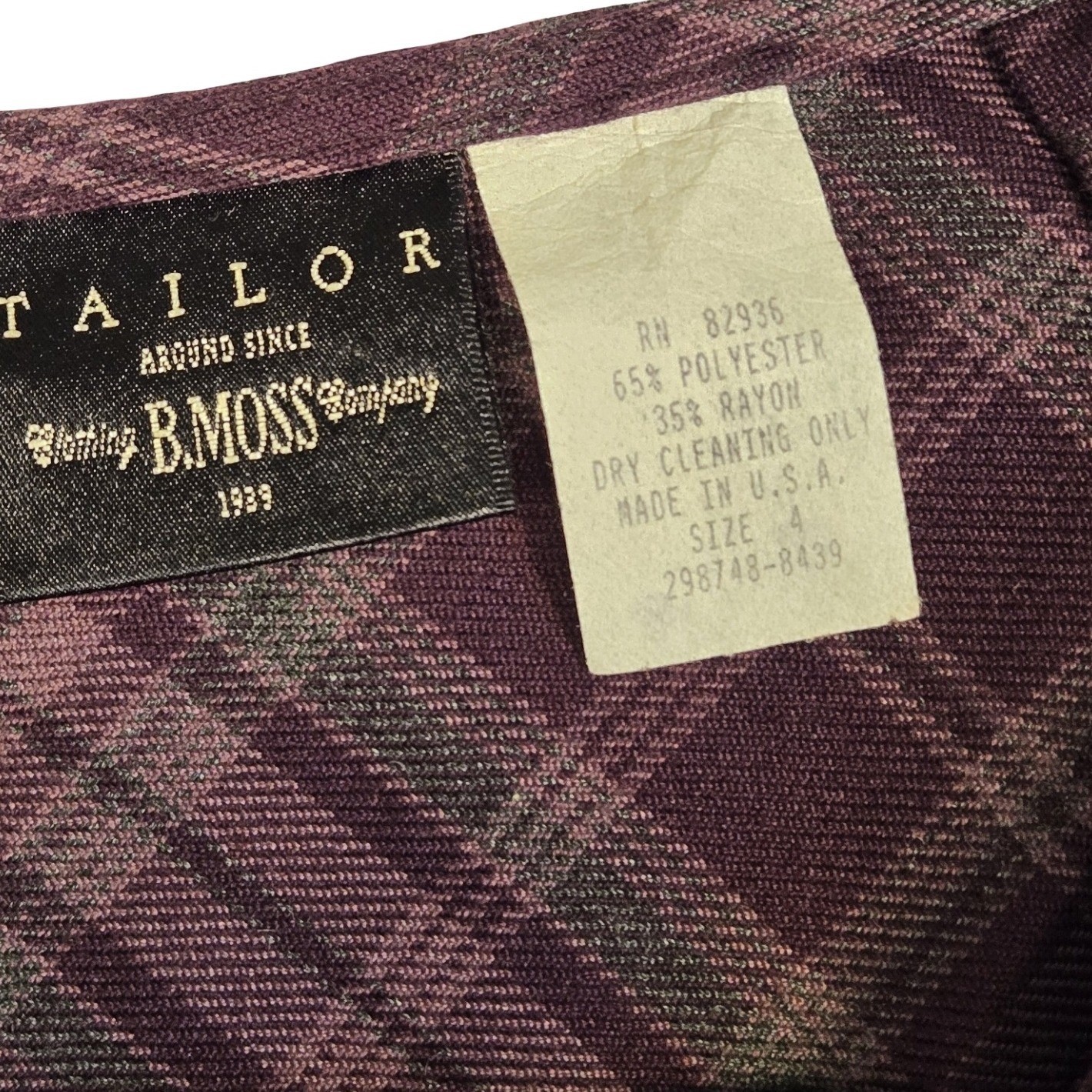 VTG y2k 90s purple plaid skirt / SM 4 / knee length, preppy, grunge, Academia