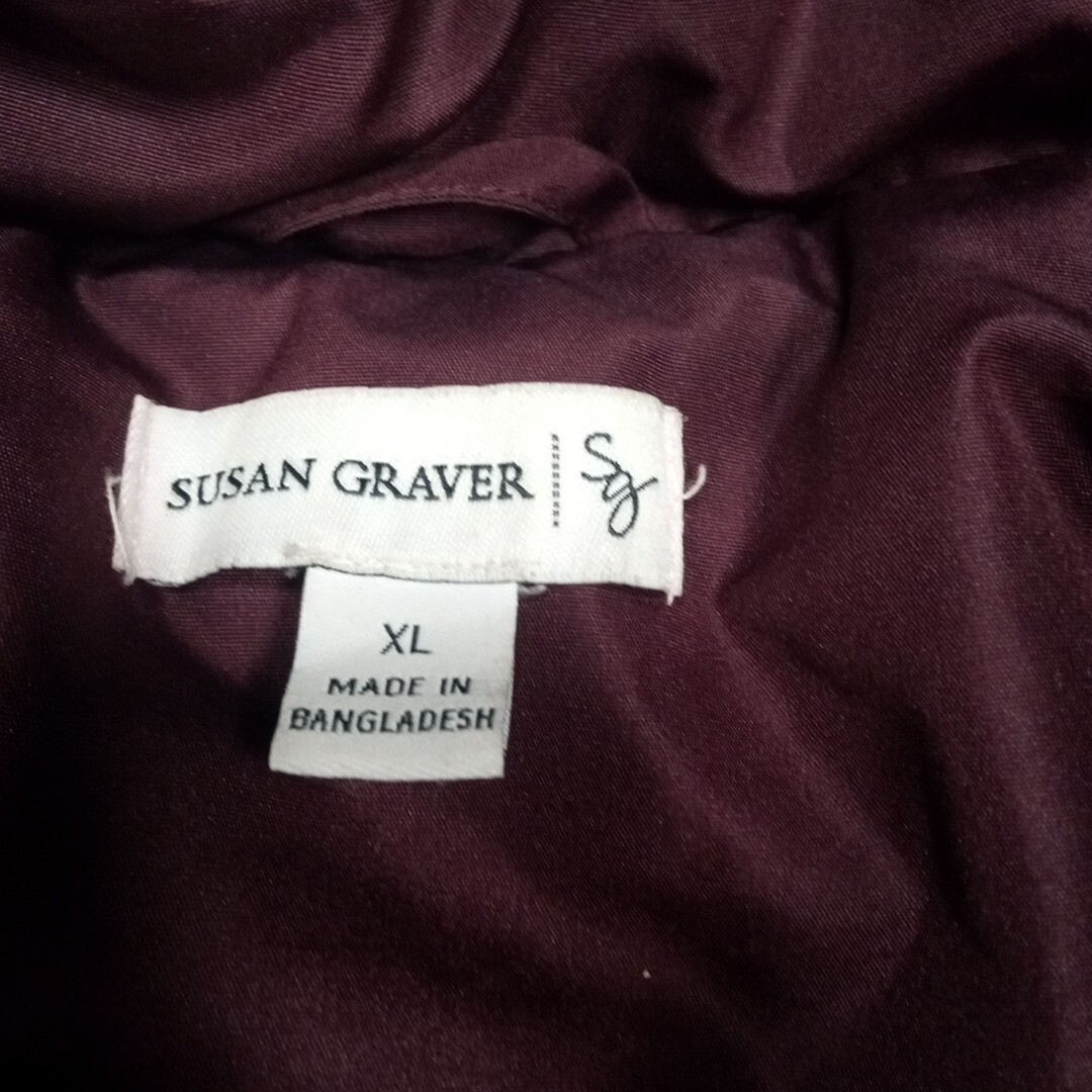 Vintage Susan Graver Jacket Womens XL Parka Removable Hood Faux Fur Trim Pockets