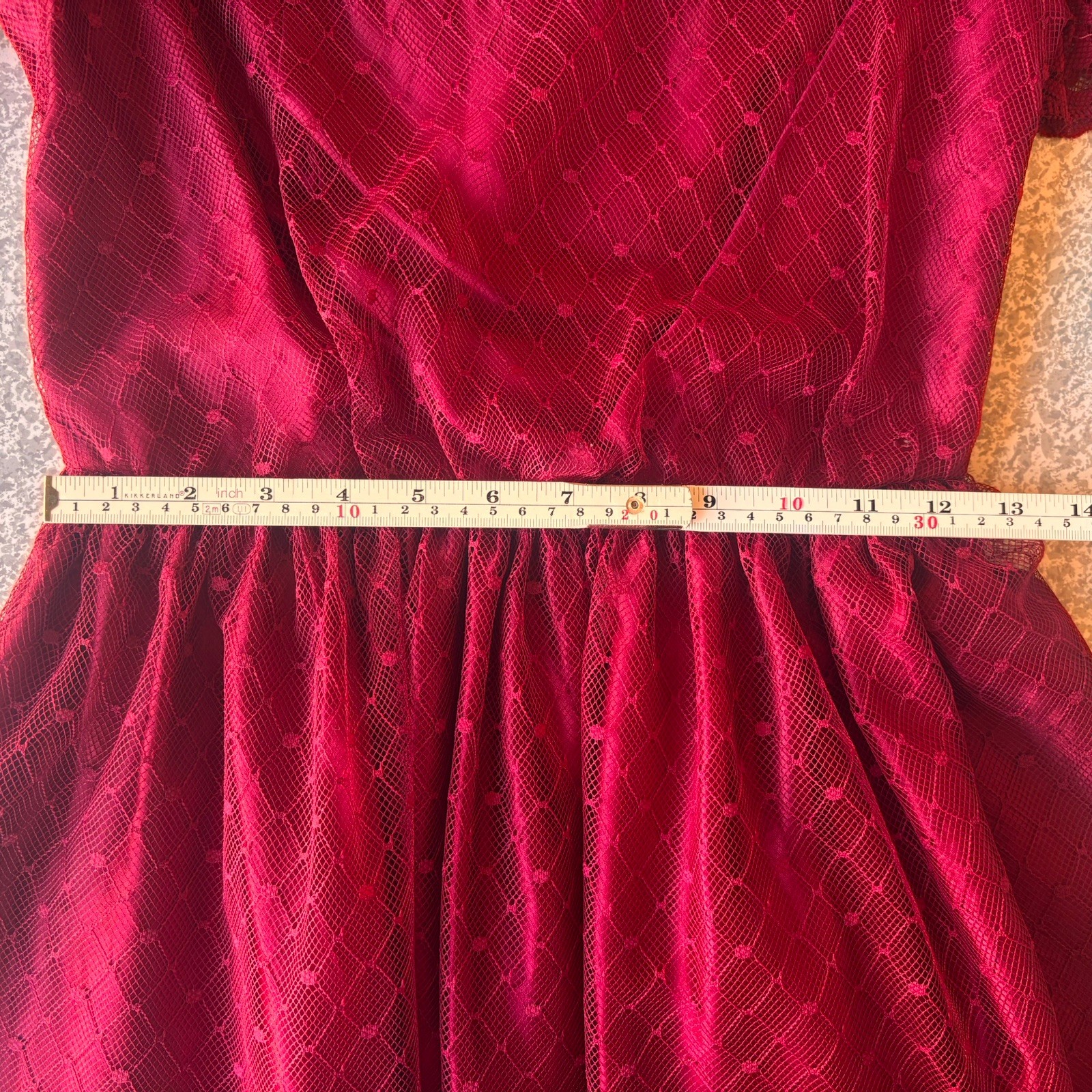 Vintage Burgundy Wine Lace Formal Dress Prom Wedding