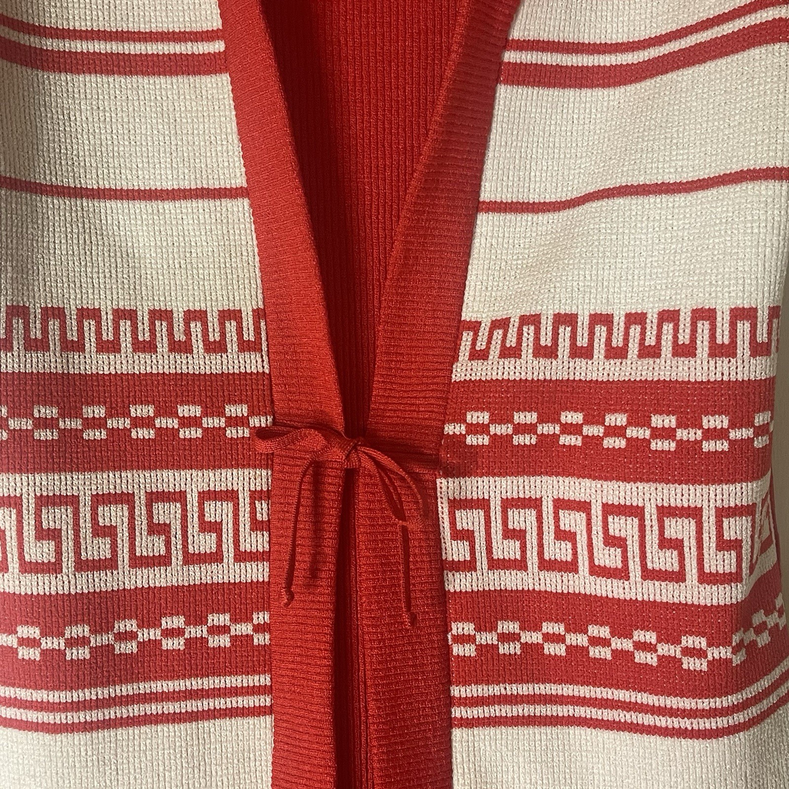 Vintage 70s ILGWU Dress Vest Set Red Cowl Neck Retro Mod Outfit Womens USA Made