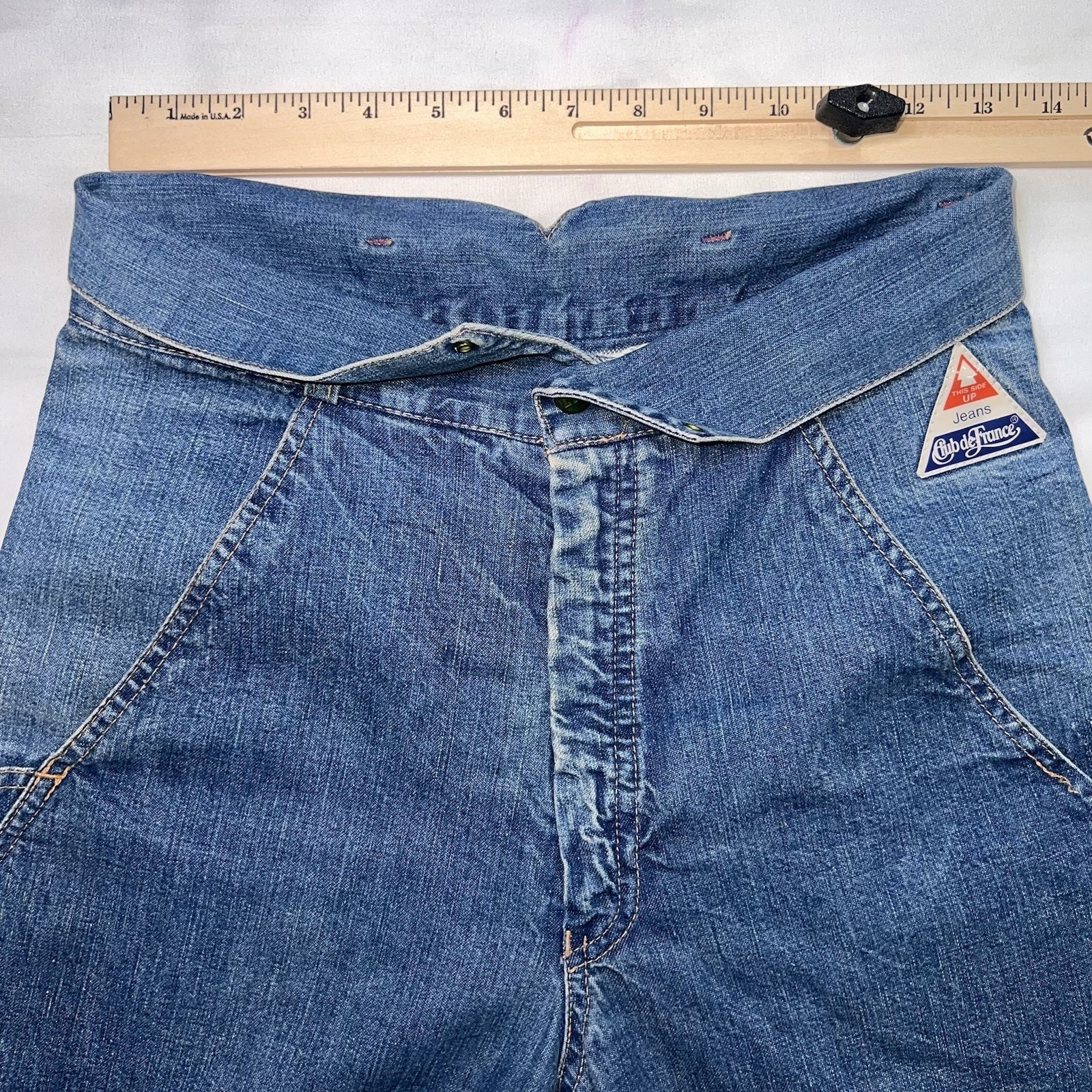 Club De France Jeans Europe Size 38 / US 6 Blue Fiold Over Denim Vintage 70s 80s