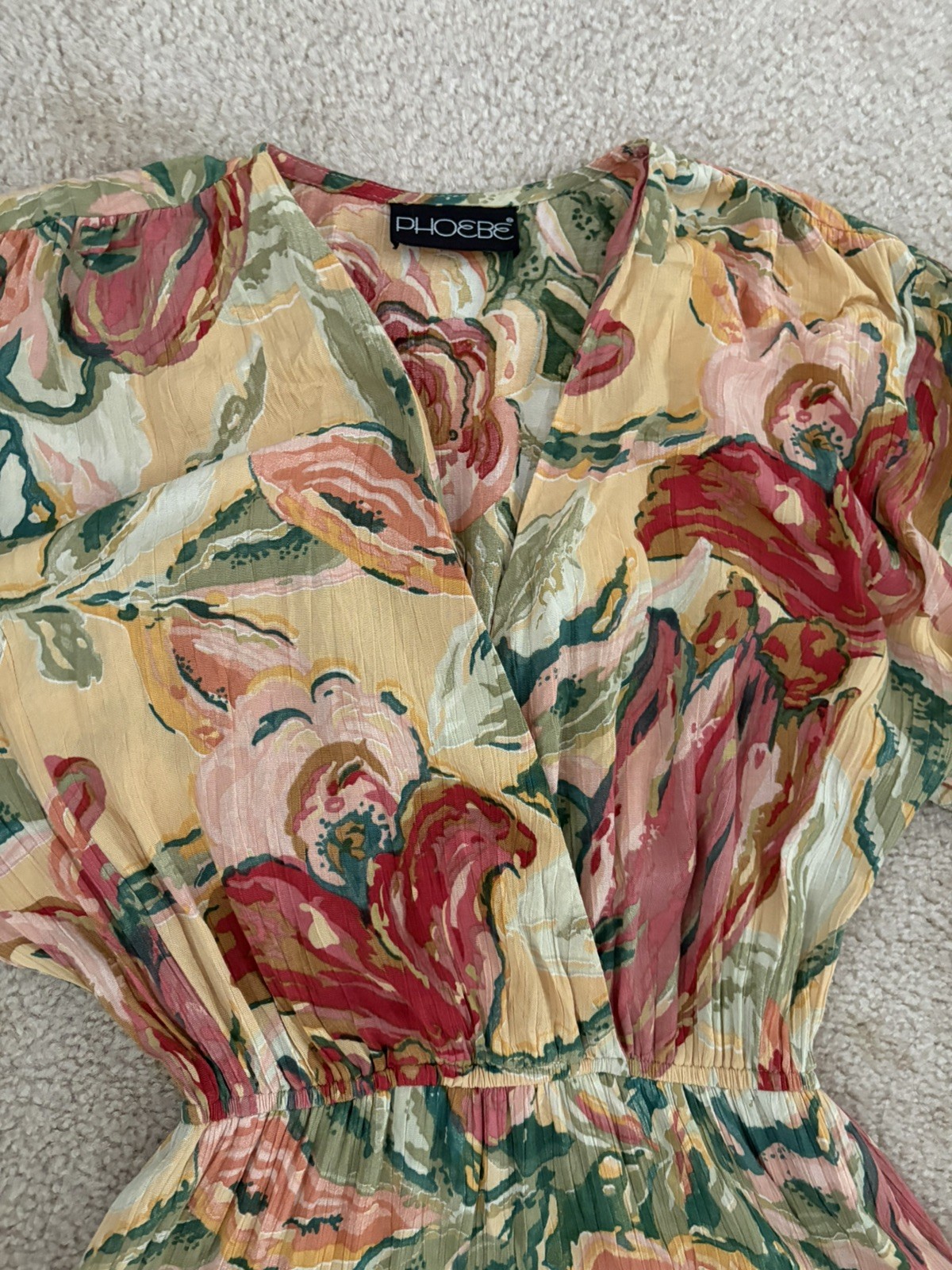 Phoebe Vintage 1980s Rayon/Nylon Floral Flowy Layered Cottage Core Dress