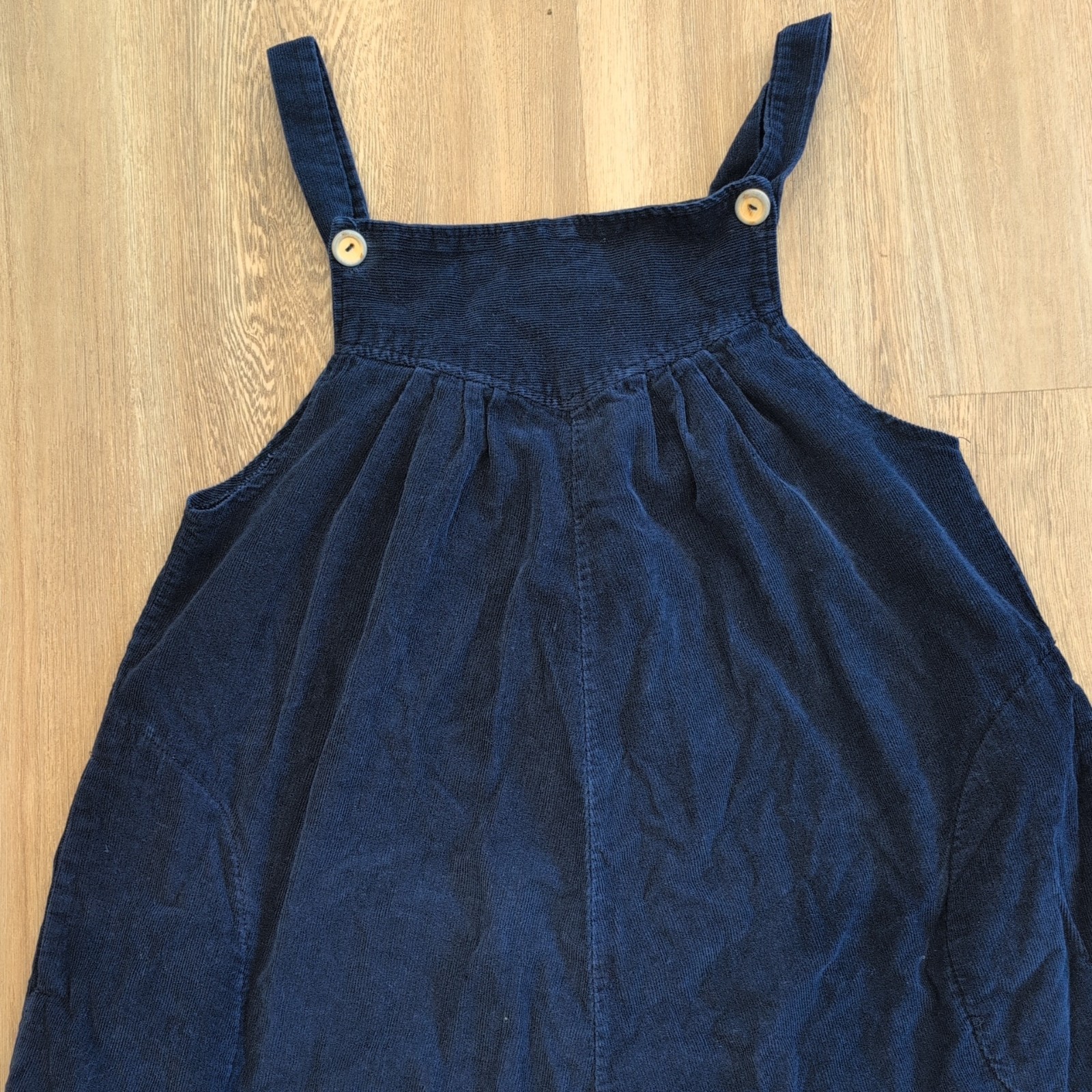 VTG 90s partners Navy Corduroy Midi Pleated Jumper Dress cottage core feminine