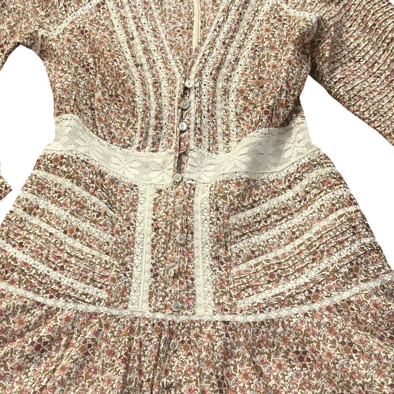 Veronica Beard Addilyn Floral Lace Prairie Boho mini Dress Sz 8 Read EUC