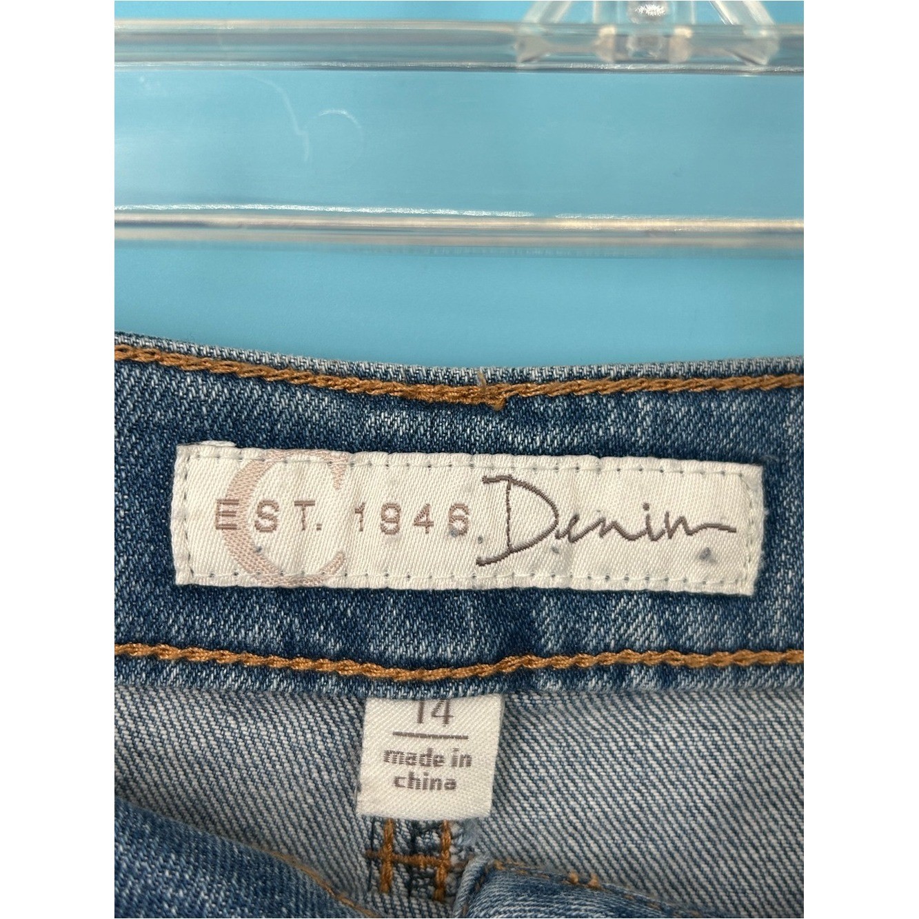 Classic Blue Denim Button-Front Midi Skirt