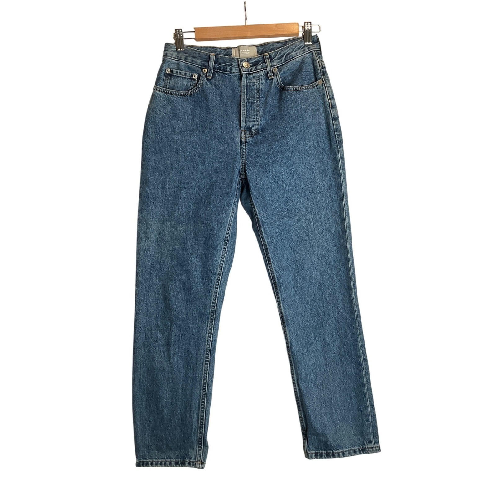 Everlane The 90s Cheeky Jeans Straight Cropped Organic Cotton Button Fly 26