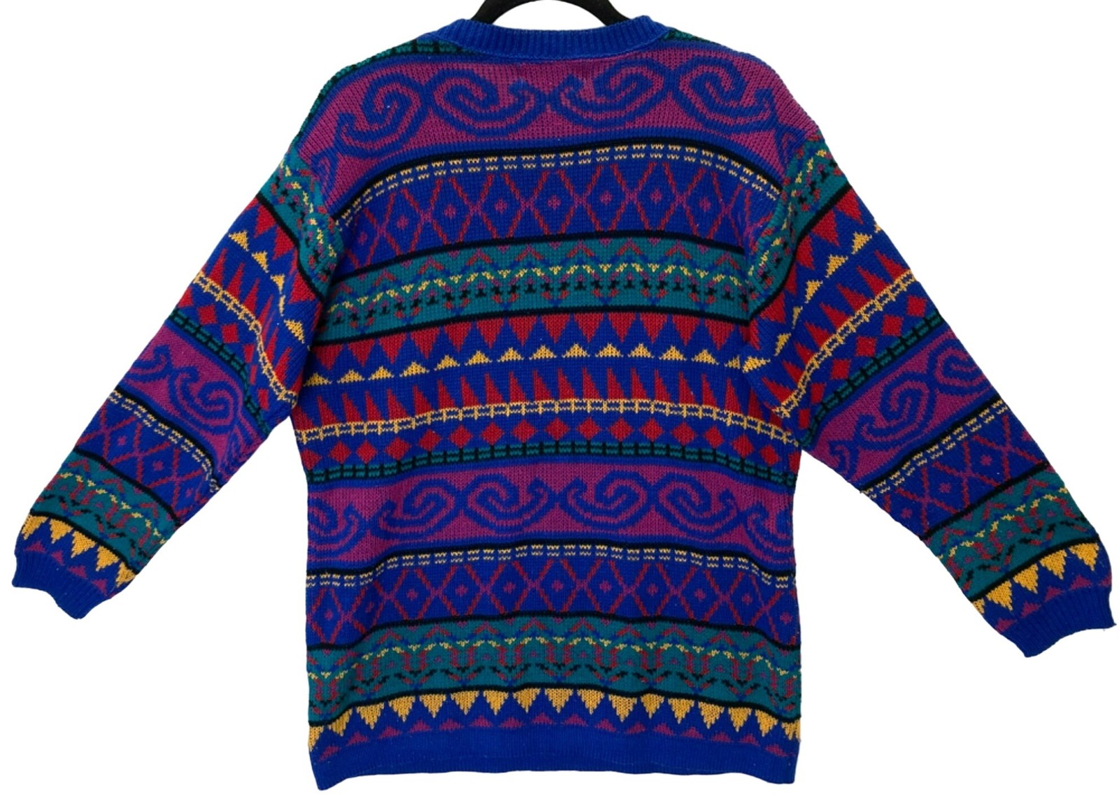 Vintage Coogi Style Geometric Memphis 80s Hip Hop Womens Alfred Dunner Sweater