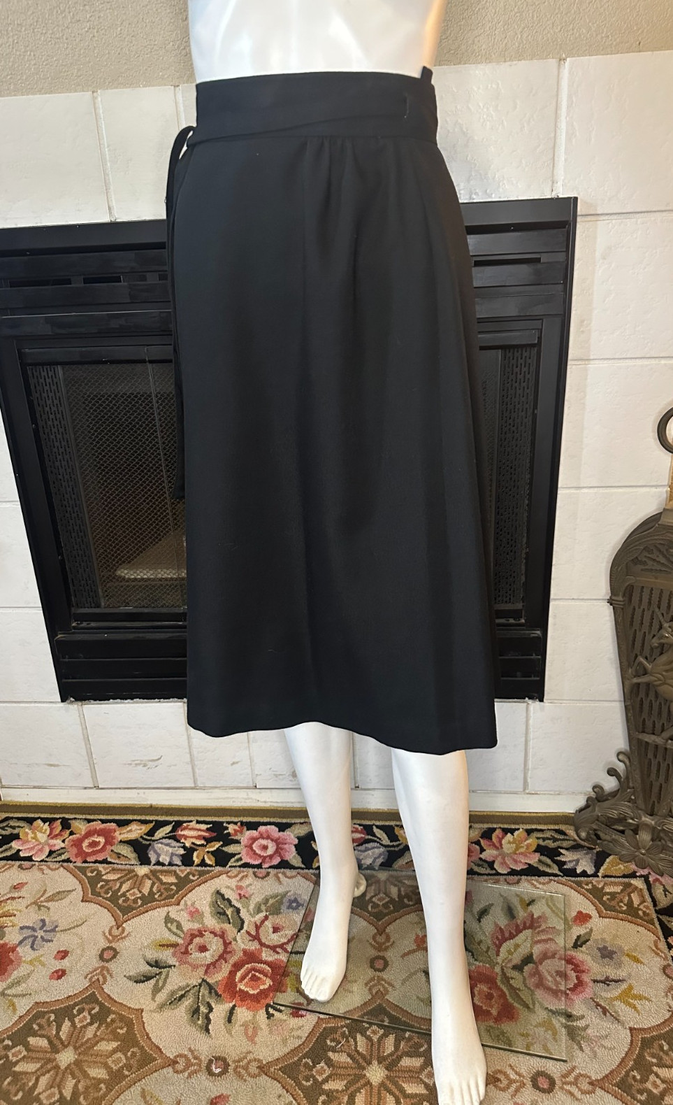 Vintage joseph magnin classic of Boston A-Line Midi Wrap Skirt Size 7 Union Made