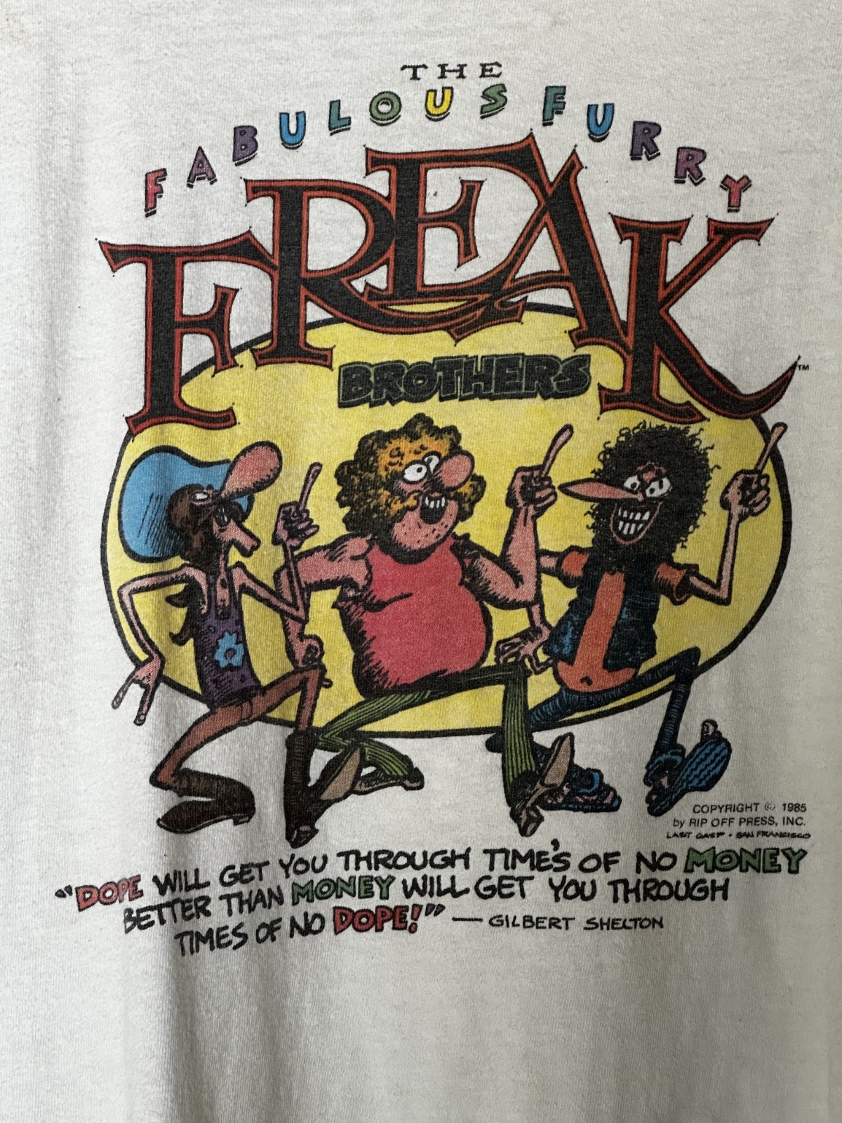 Orig Vintage FREAK BROTHERS – GILBERT SHELTON T-Shirt Underground COMIX 1985