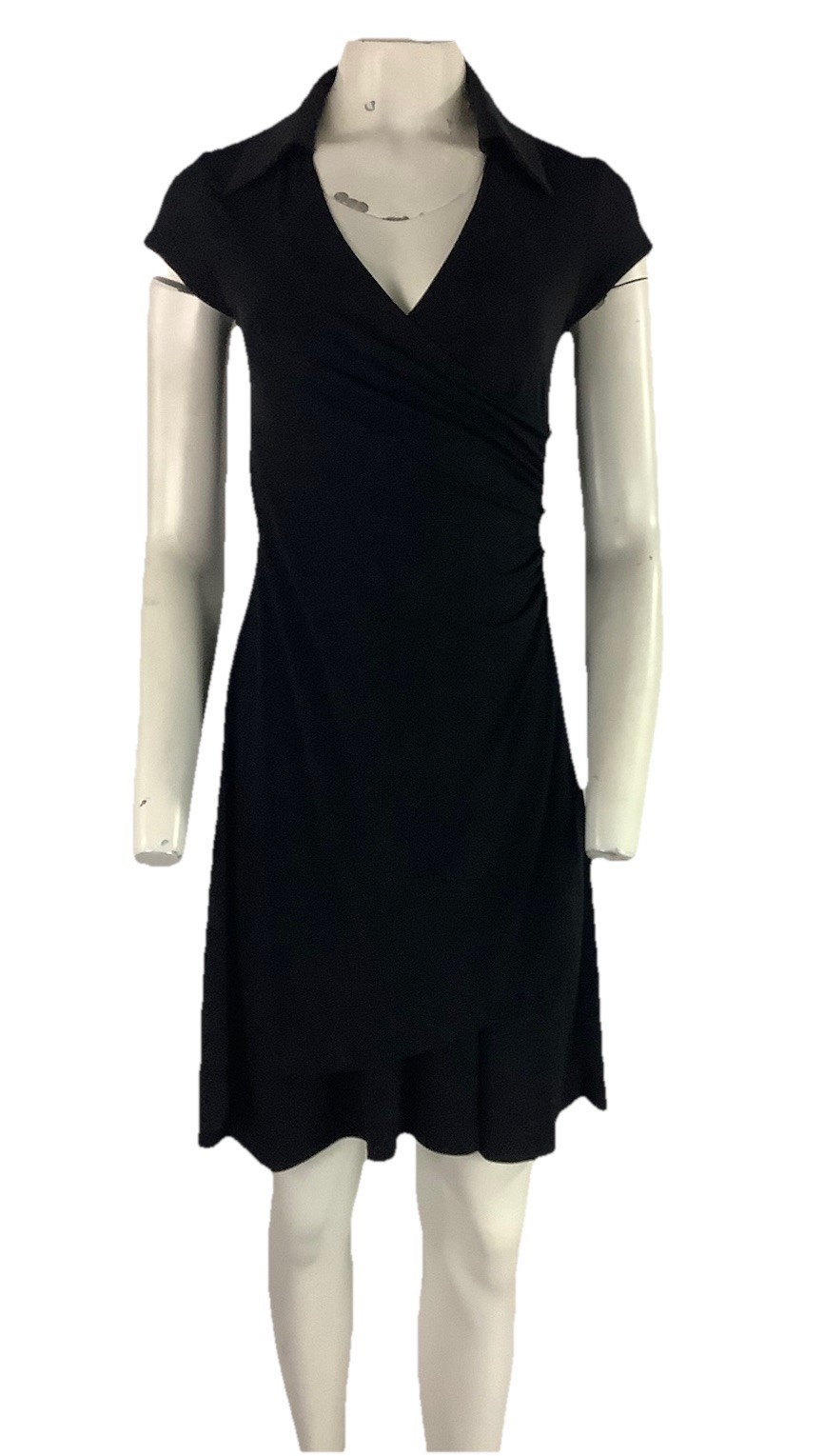 Vintage 90’s Y2K Teeze Me Sz M Faux Wrap Side Buttoned Chiffon Cocktail Dress AY