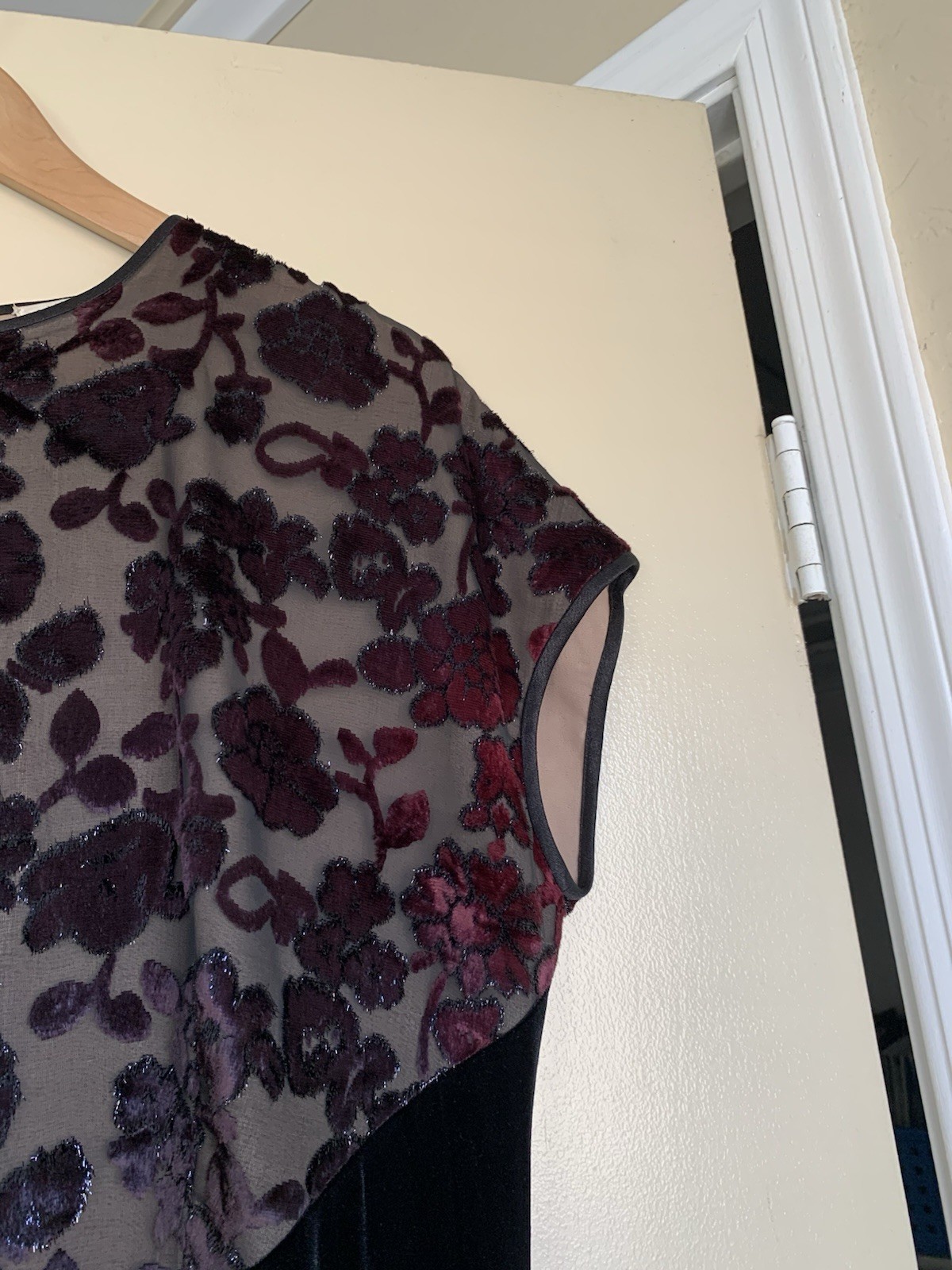 Jeffrey & Dara Evenings Maxi Dress Velvet Burnout Vtg Party Holiday Elegant 16T