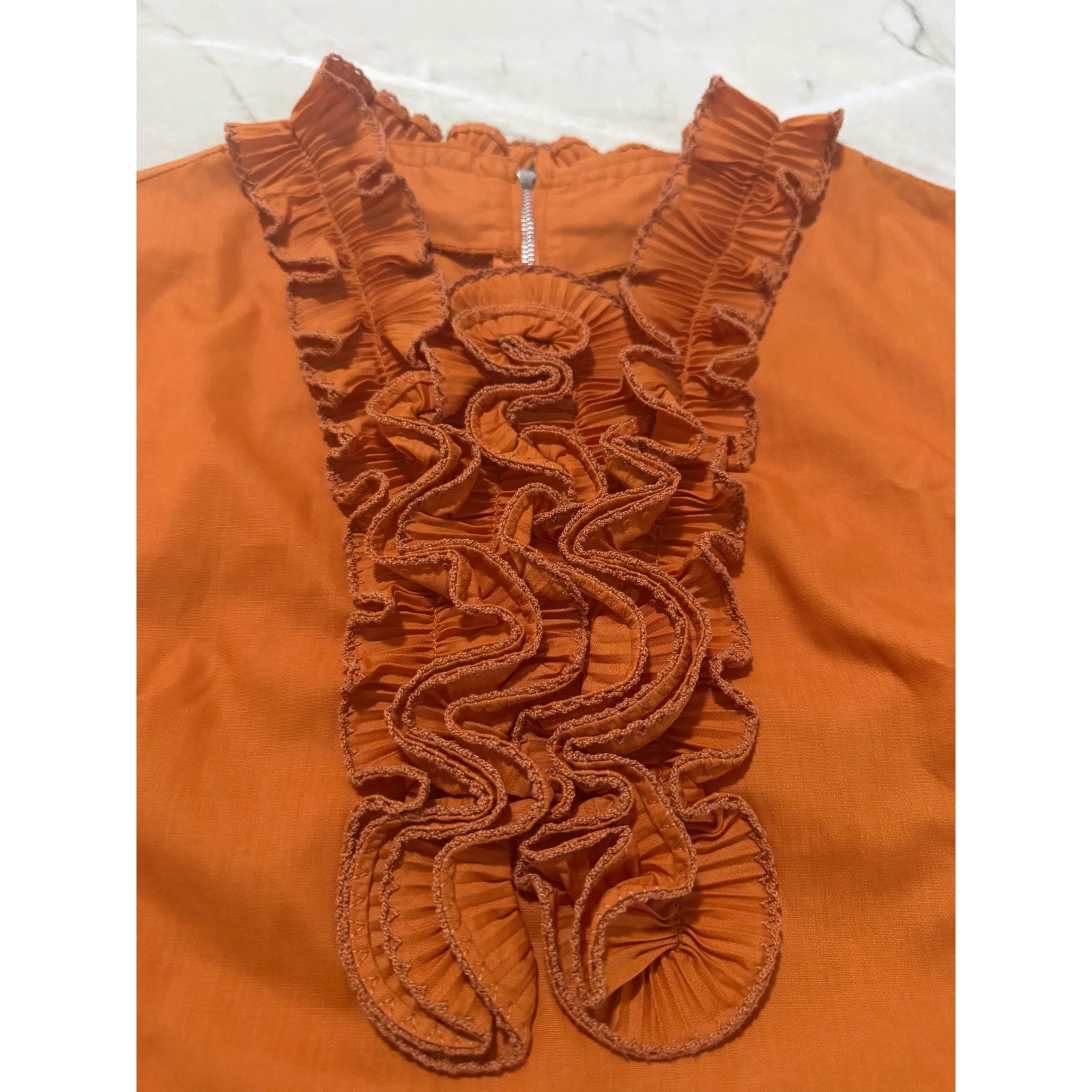 Vintage 70s H Bar C California Ranchwear Rust Tuxedo Ruffle Western Shirt Sz 32