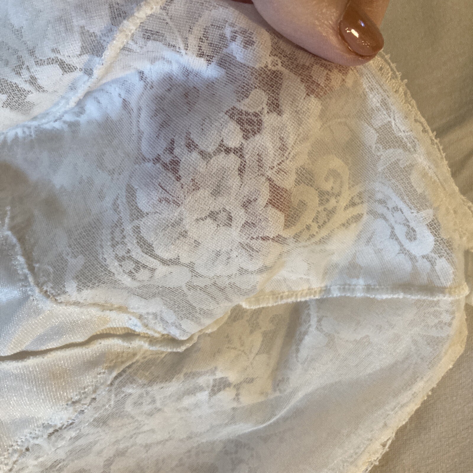 Vintage Wonder Maid Non Cling Ivory Full SLIP PIN-UP Size 36 Med see measurments