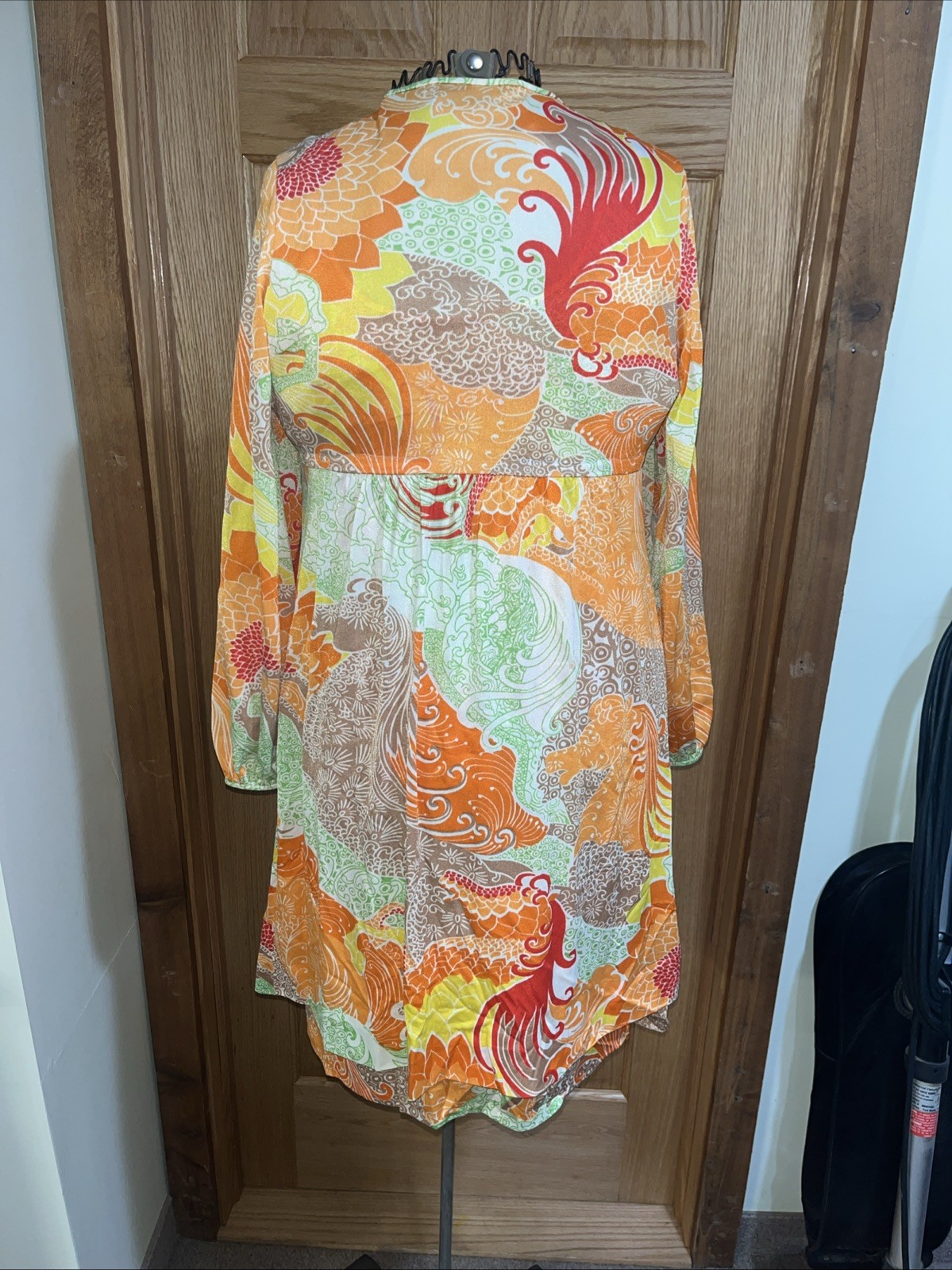Vtg 60s Gossard Artemis Sheer Nylon Dress/Night Gown Bright Floral Read