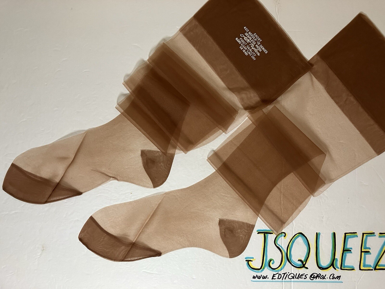 4 Pair Vintage 1950s All Nylon RHT Stockings 9 1/2 X 31” RHT 15Denier Toe 4 3/4”