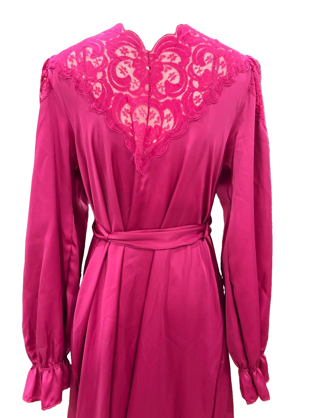 Vintage 60s Ralph Montenero For Blanche Slip Robe Set Size S/M Ladies Union Pink