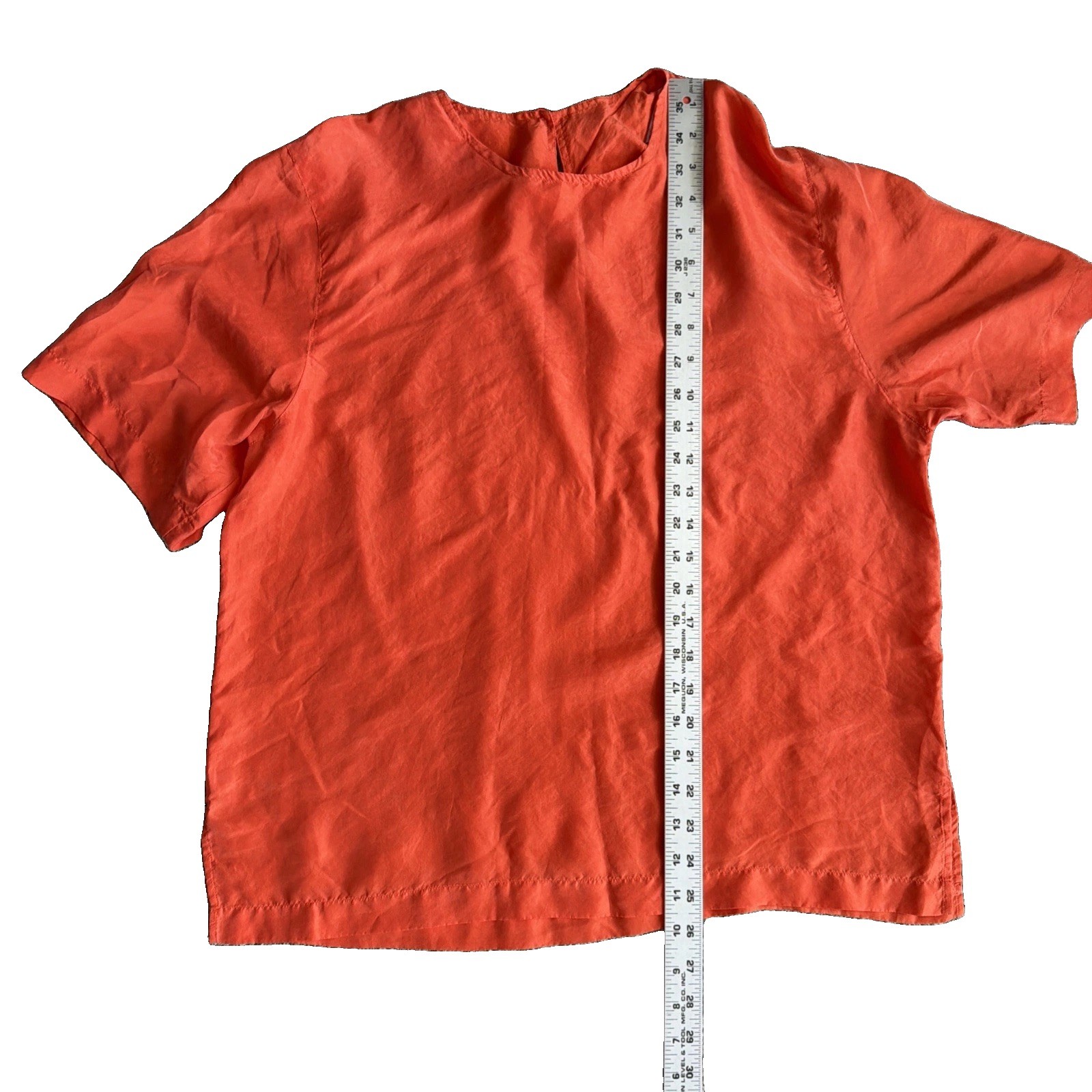 Vintage Sz LG 90’s Richard Lang Silk Bright Orange 100% Silk Top And Short Set