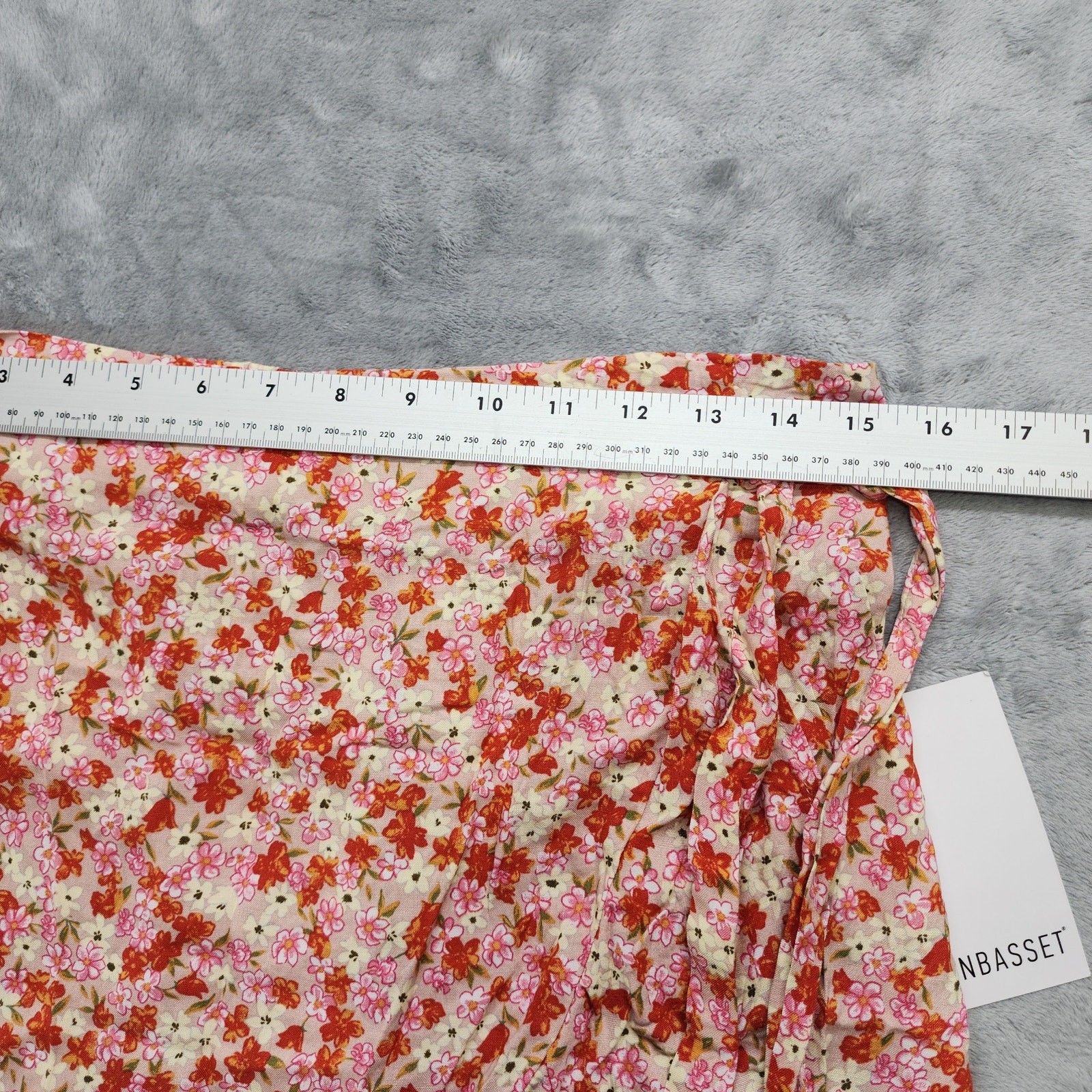 NEW Vintage Y2K Joe BenBasset Skirt Womens L Orange Pink Mini Faux Wrap Ruffled