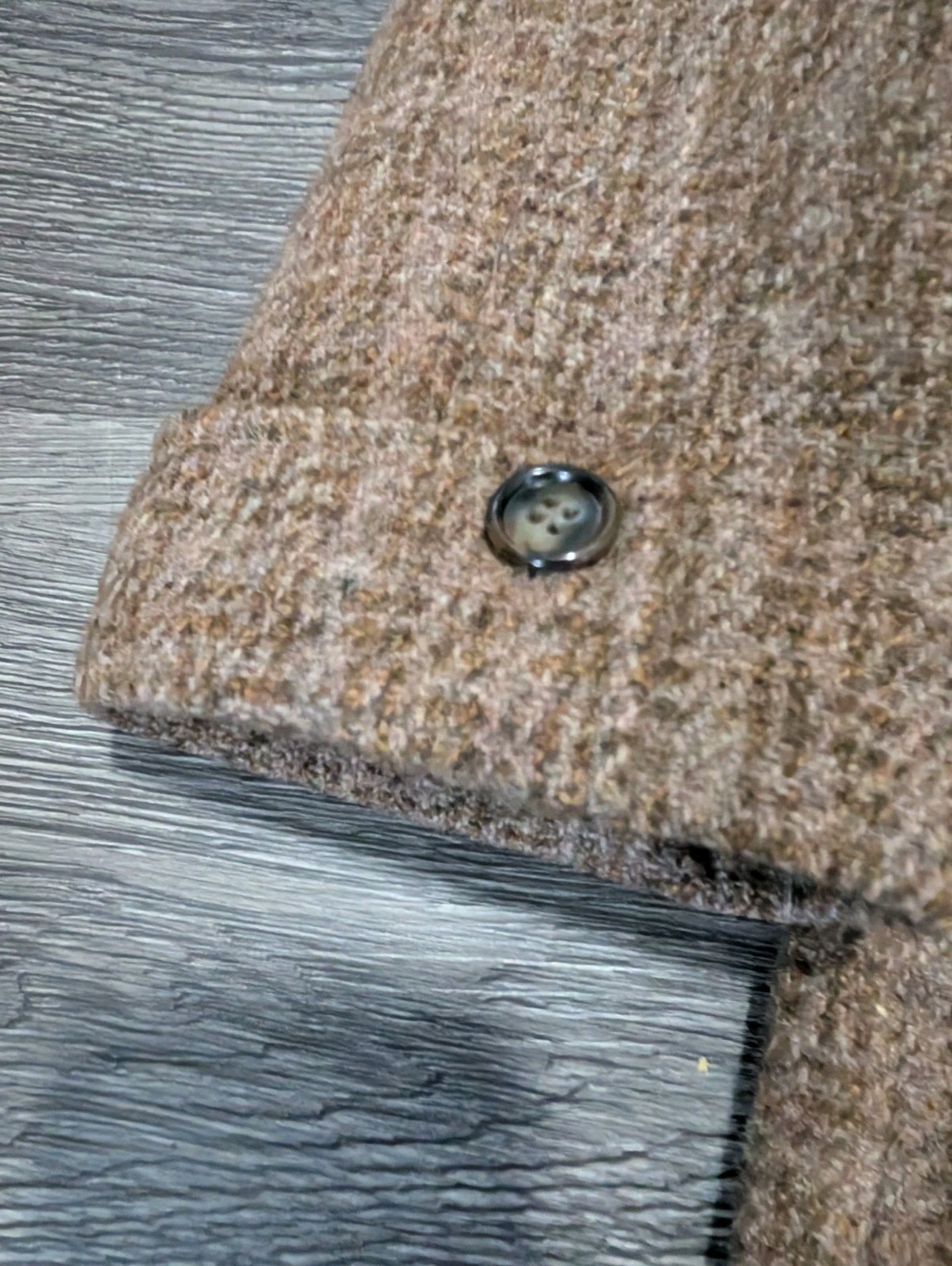 Vintage Women’s Harris Tweed Wool Coat – Brown Herringbone – Size [Small