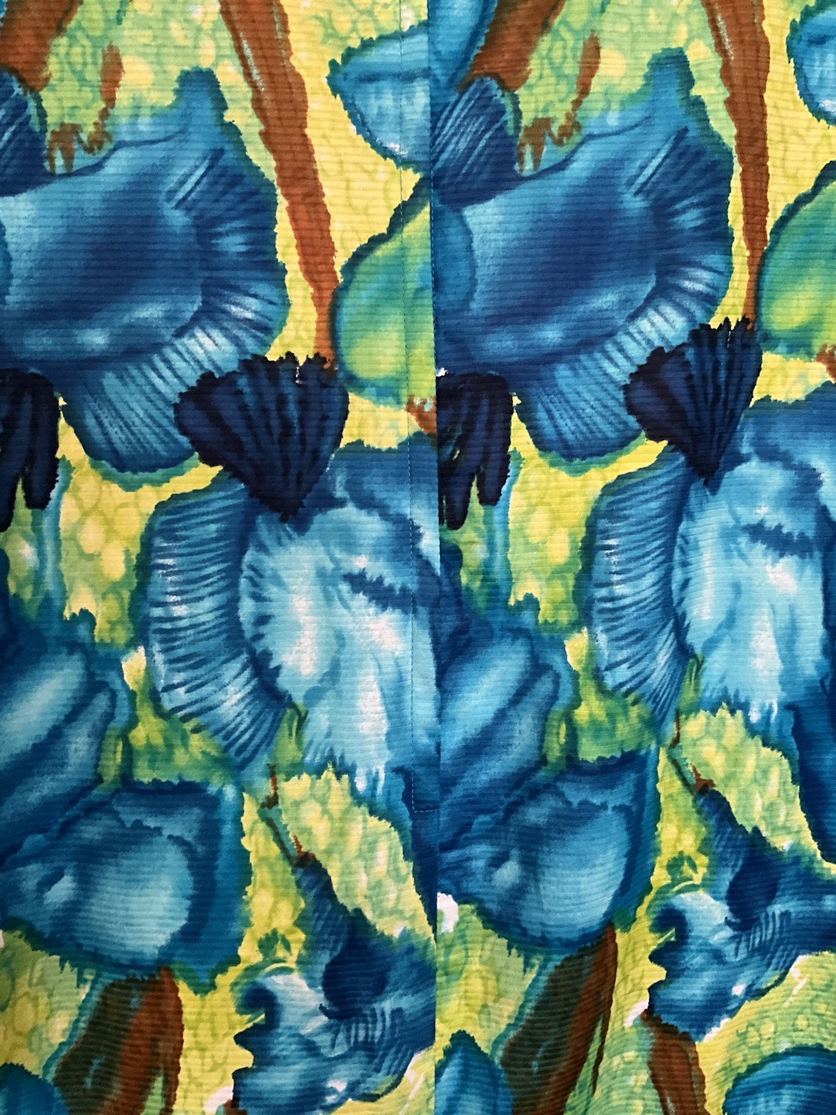 Vtg McINERNY Womens Hawaiian Maxi Dress Watercolor Floral Talon Zip Side Slit 12