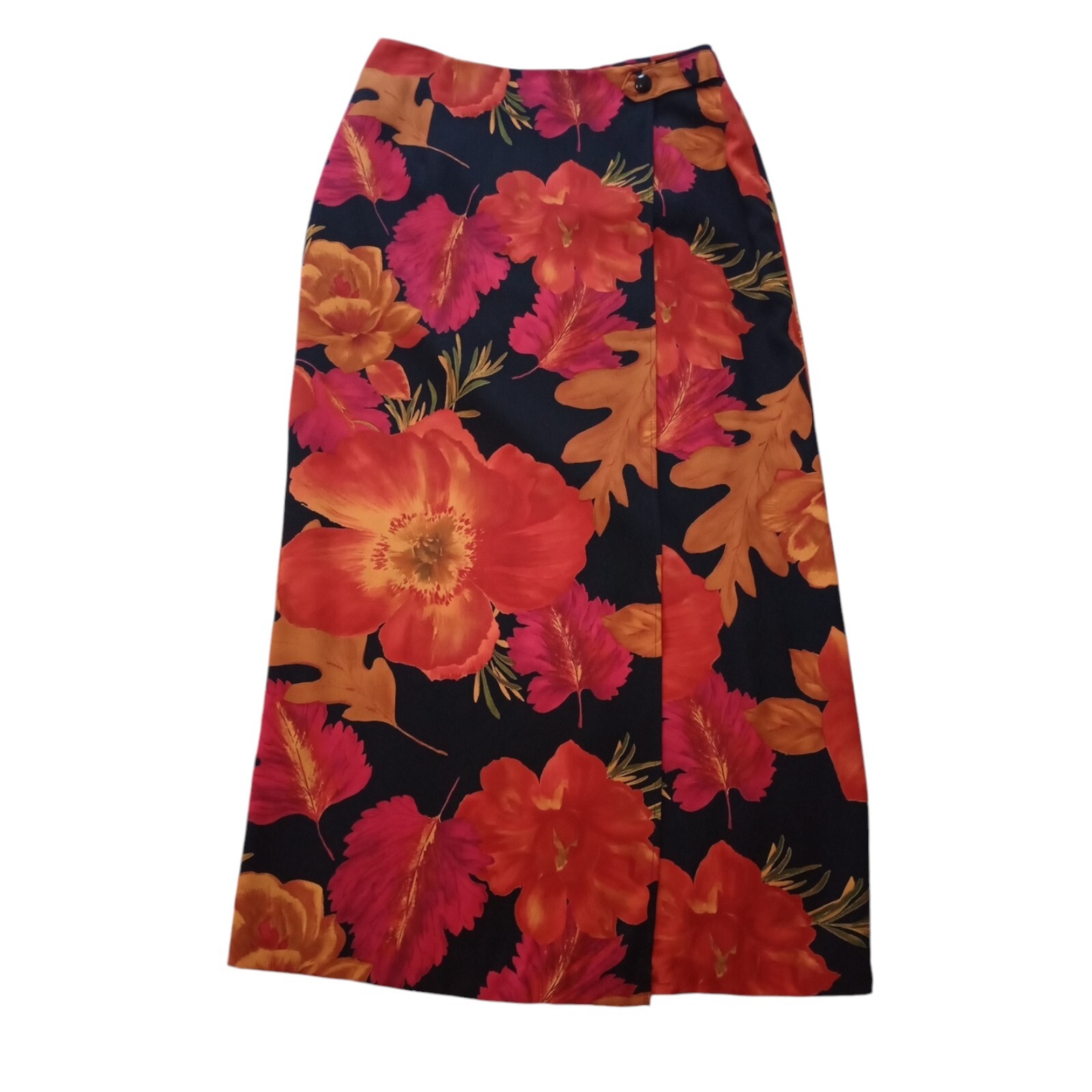 Intriguing Threads Fall Pattern Faux Wrap Long Skirt Women’s Size 10