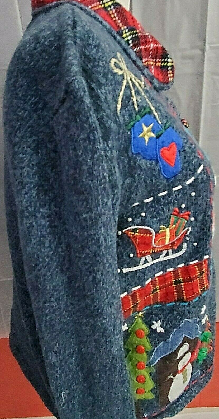 VTG Designer Original Studios Segue Joy Embroidered Christmas Sweater