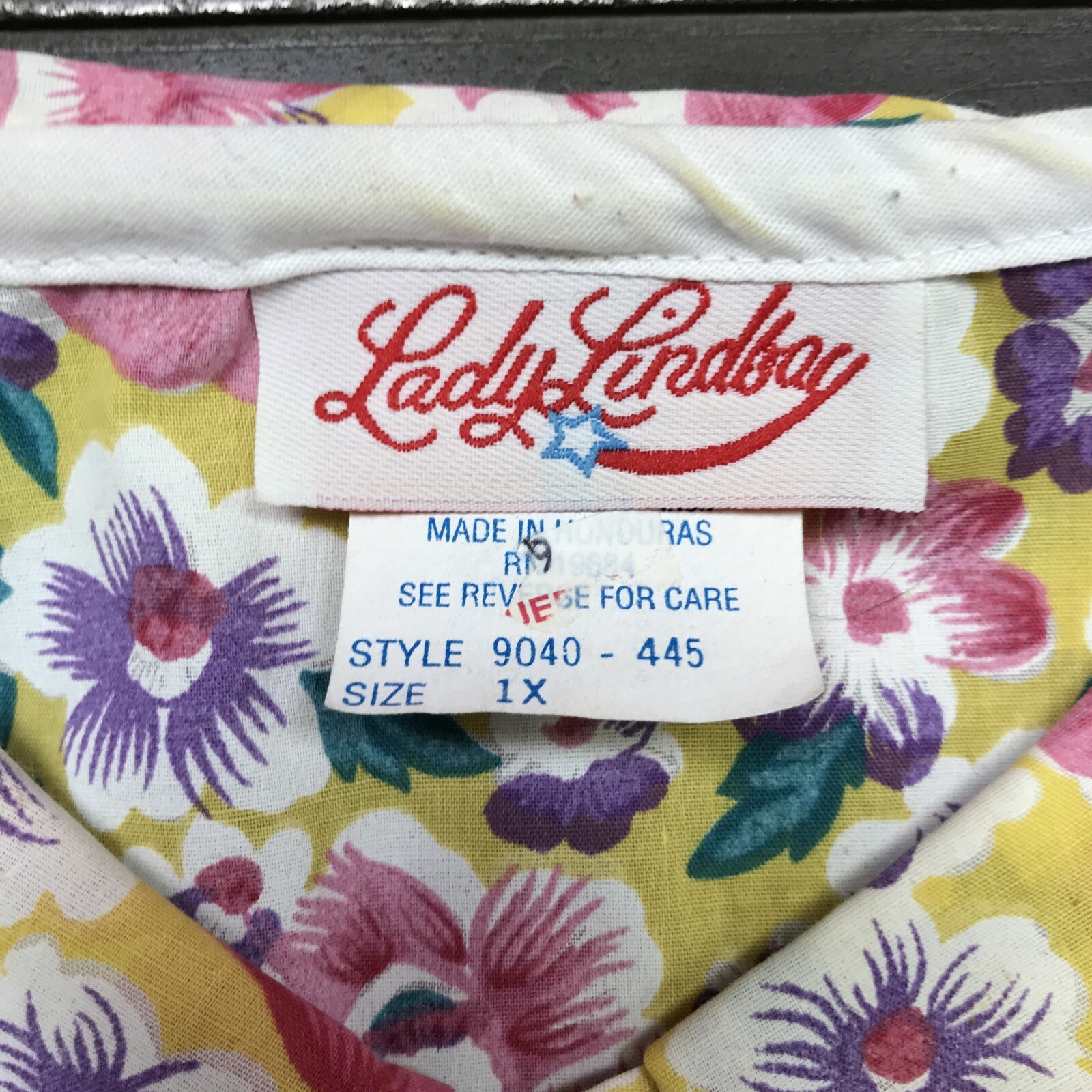 VINTAGE LADY LINDSAY Nightgown Sleeper Romantic Long Size 1X Pink Floral Pearl