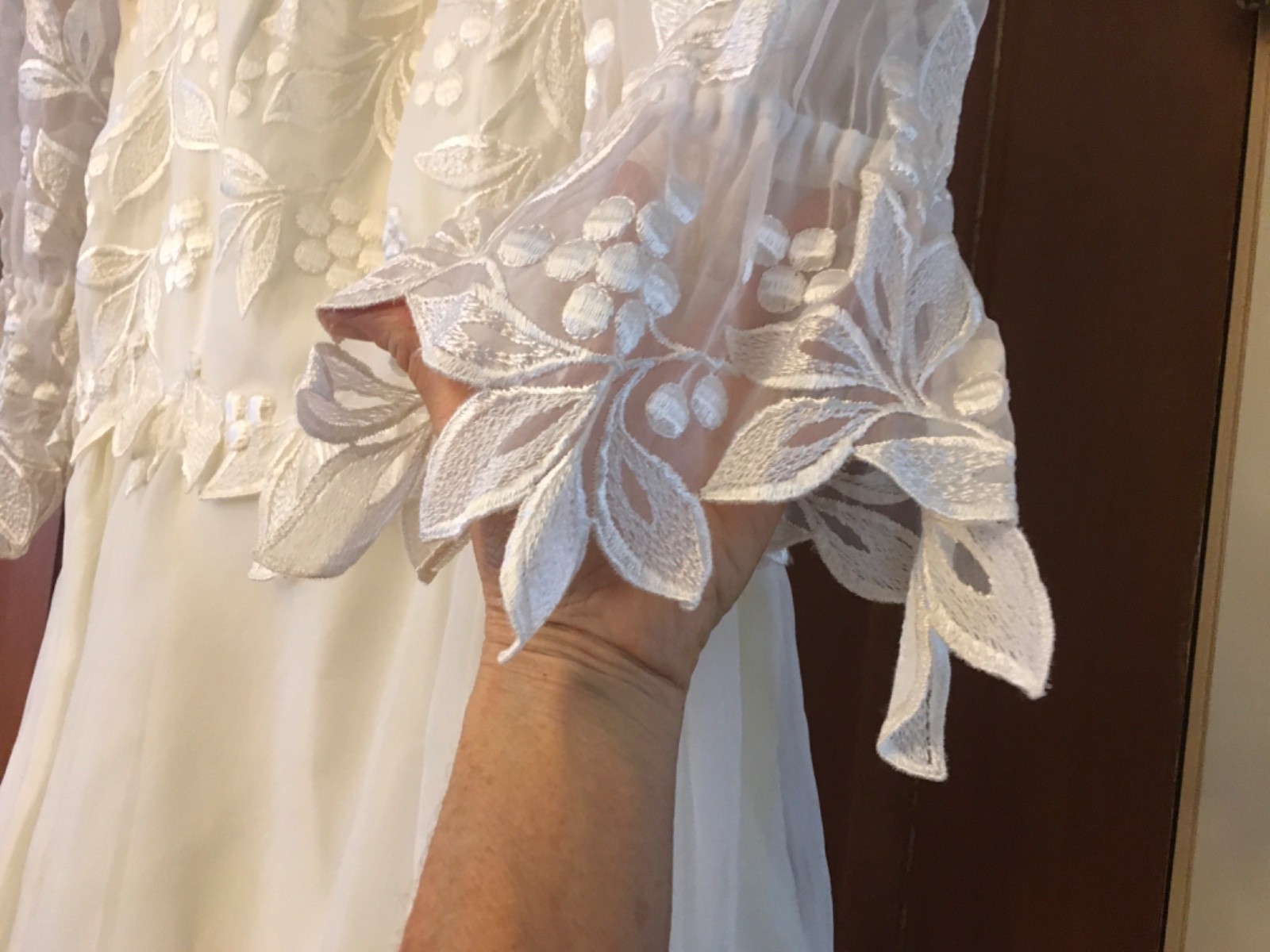 VTG Late 70’s-1980s House of Bianchi Tea Length Bridal Dress XS S 4 lined