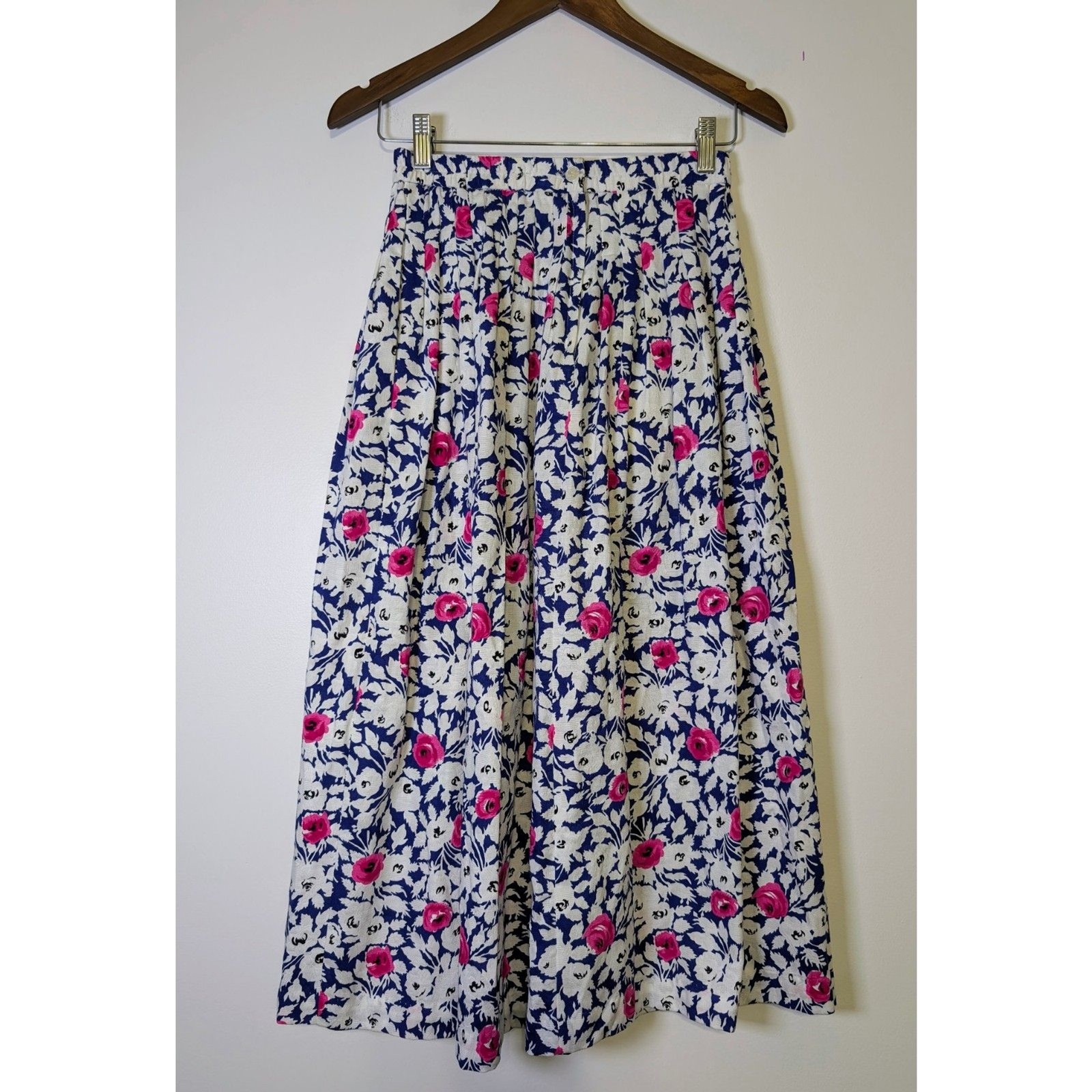 VTG J Jill Floral Skirt Set Small Cottagecore Cotton USA Matching 2pc Romantic