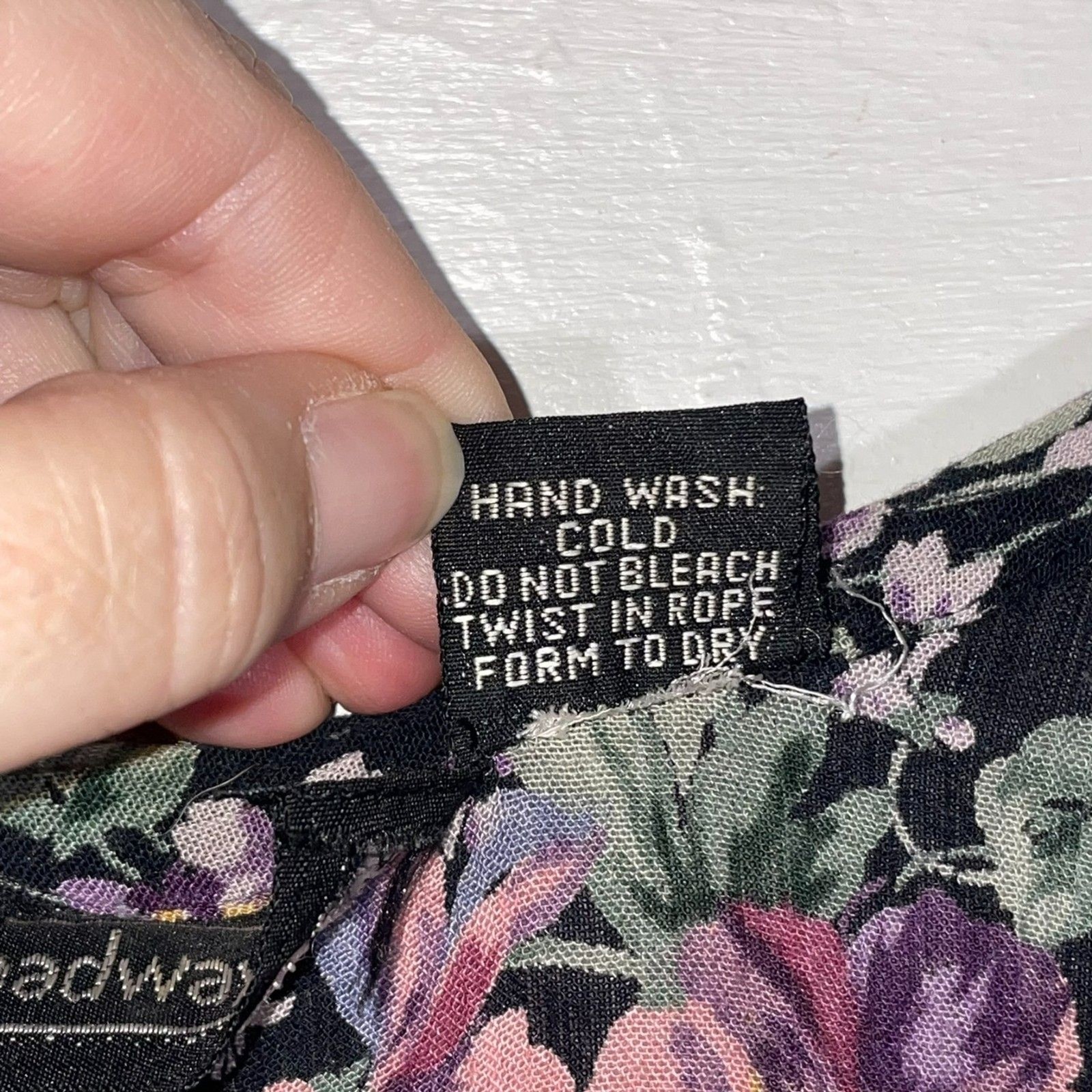 Vintage Rayon Floral Maxi Dress Black Pink Purple Size L Broadway Star