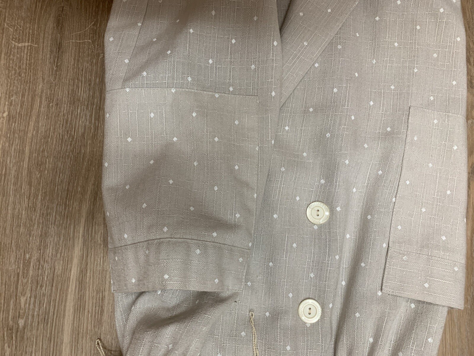 TAURUS II DRESS 10 VINTAGE TAN WHITE SHORT SLEEVE 1960-70’S UNION LABEL CAREER