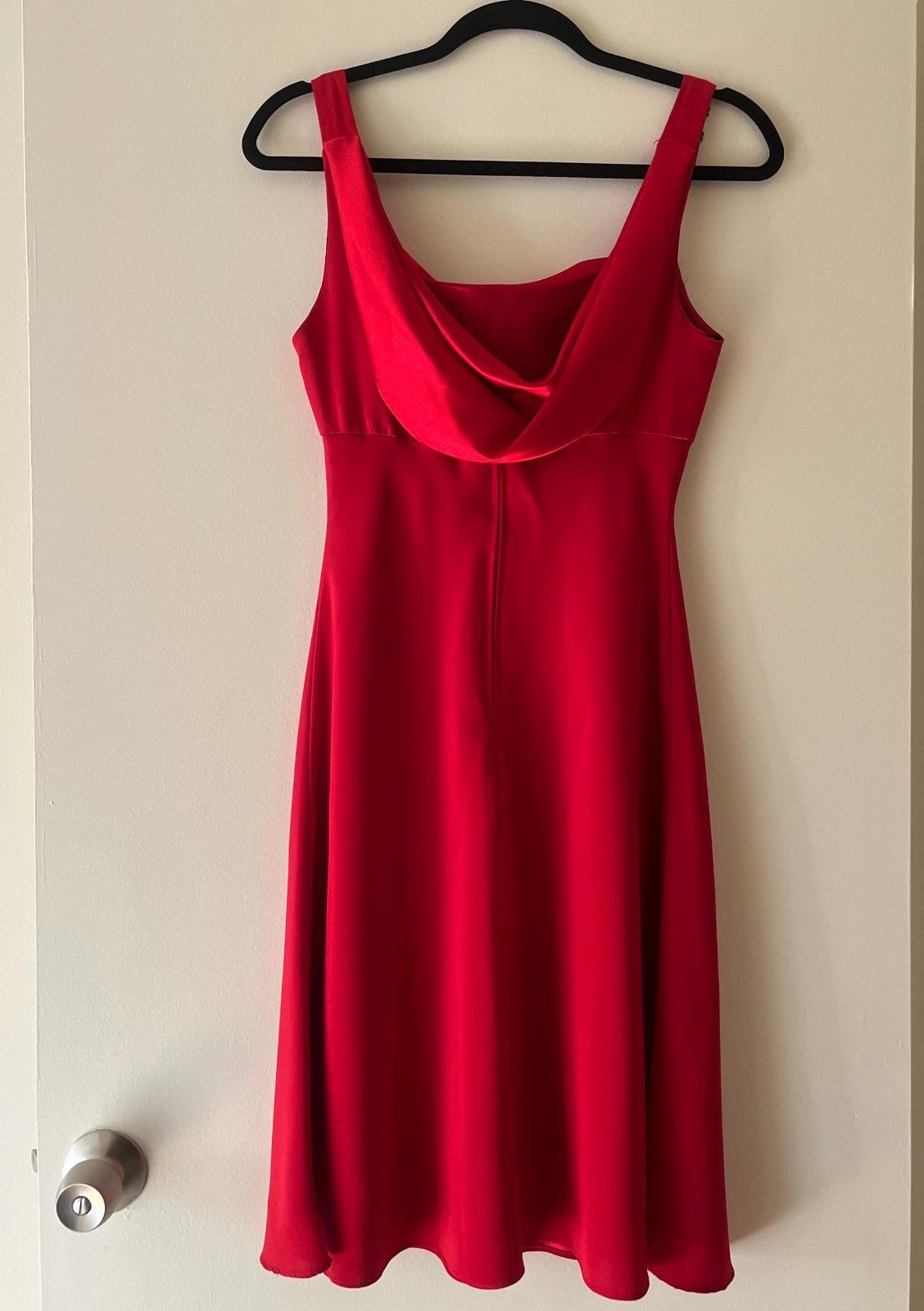 Eureka Red Cowl Neck Dress – Size Small – Excellent vintage Made in USA
