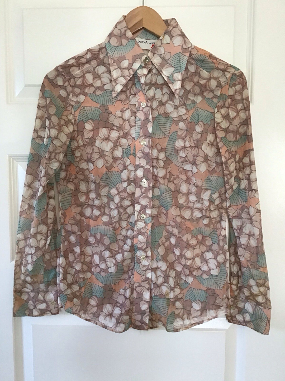 VTG Lady Arrow Floral Blouse 2 Piece Set, Retro, 70’s, Disco, Studio 54, *notes*