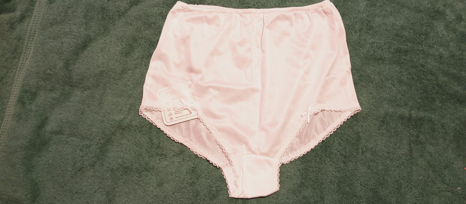 WOODS VINTAGE NYLON PANTY SZ 6 ? WHITE OPEN LEGS WITH BOW TRIM – ENGLAND #AU516