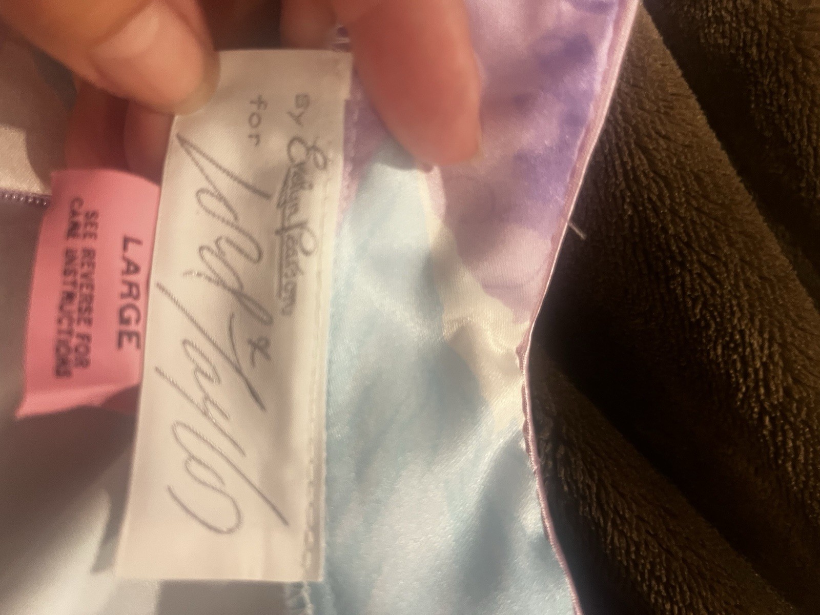 Vintage Evelyn Pearson For Lord & Taylor Floral Zip Front Long Night Gown Size L