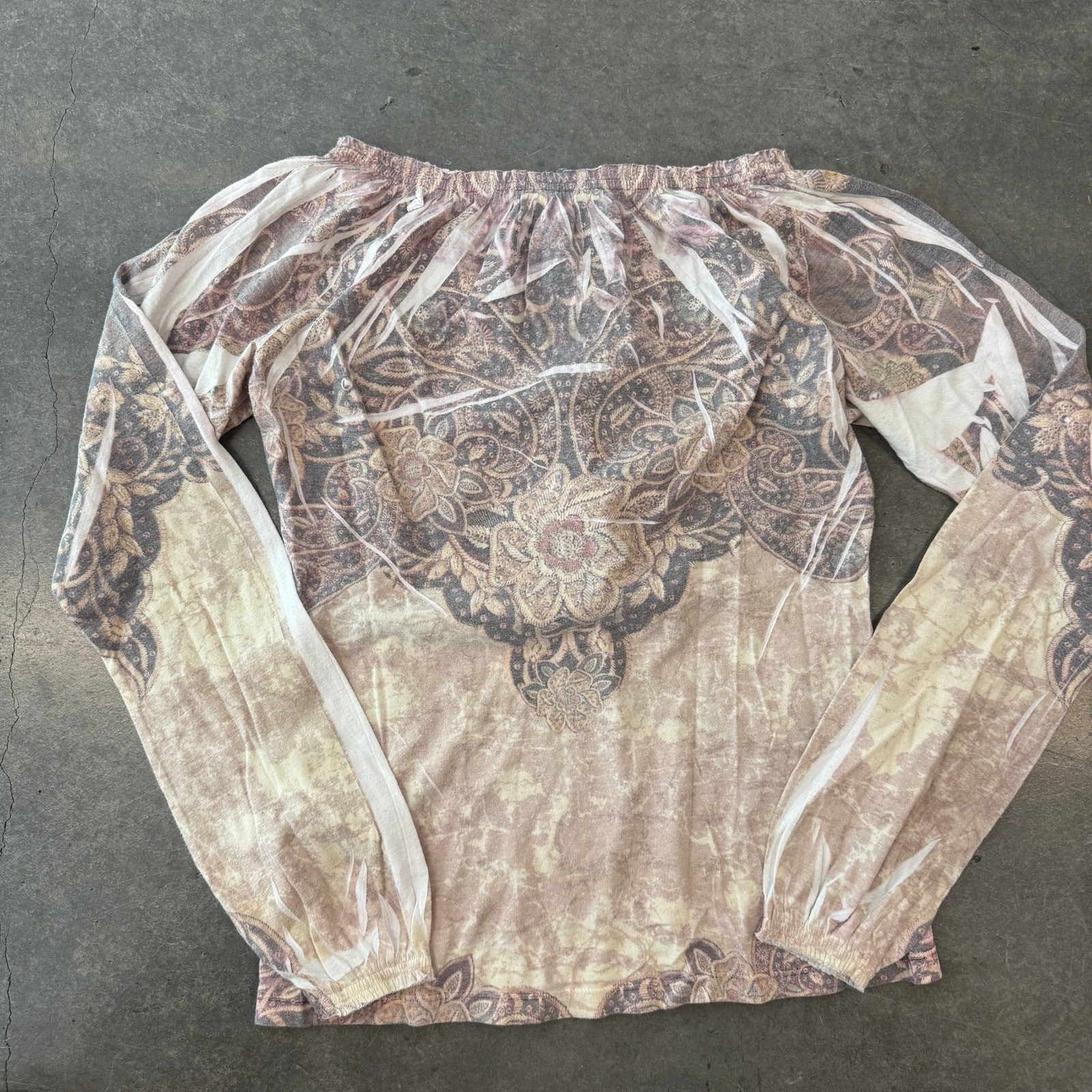 Vintage Y2k Fairy Boho Romeo Juliet Longsleeve Baby Pink Cross Women’s S