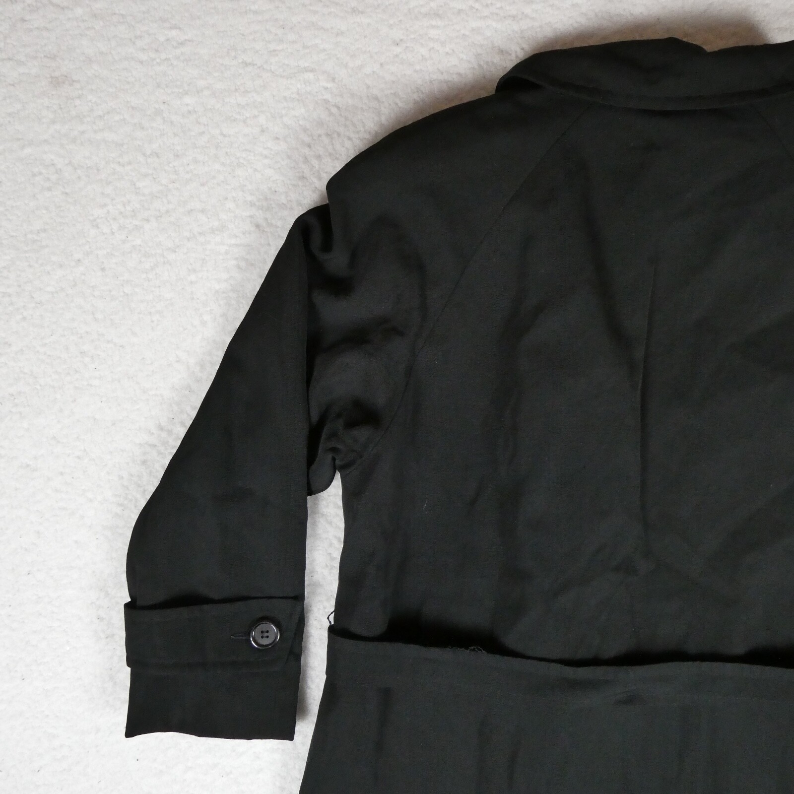Vintage Enzo Angiolini Jacket Women Size 8 Black Trench Coat Made In USA