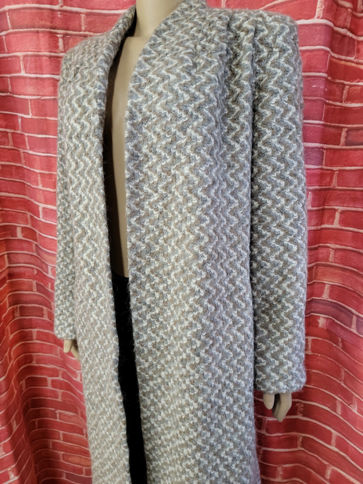 MJ Seattle Vintage 70’s Gray Womens Lined Coat W/Pockets Mohair Size M #CB2