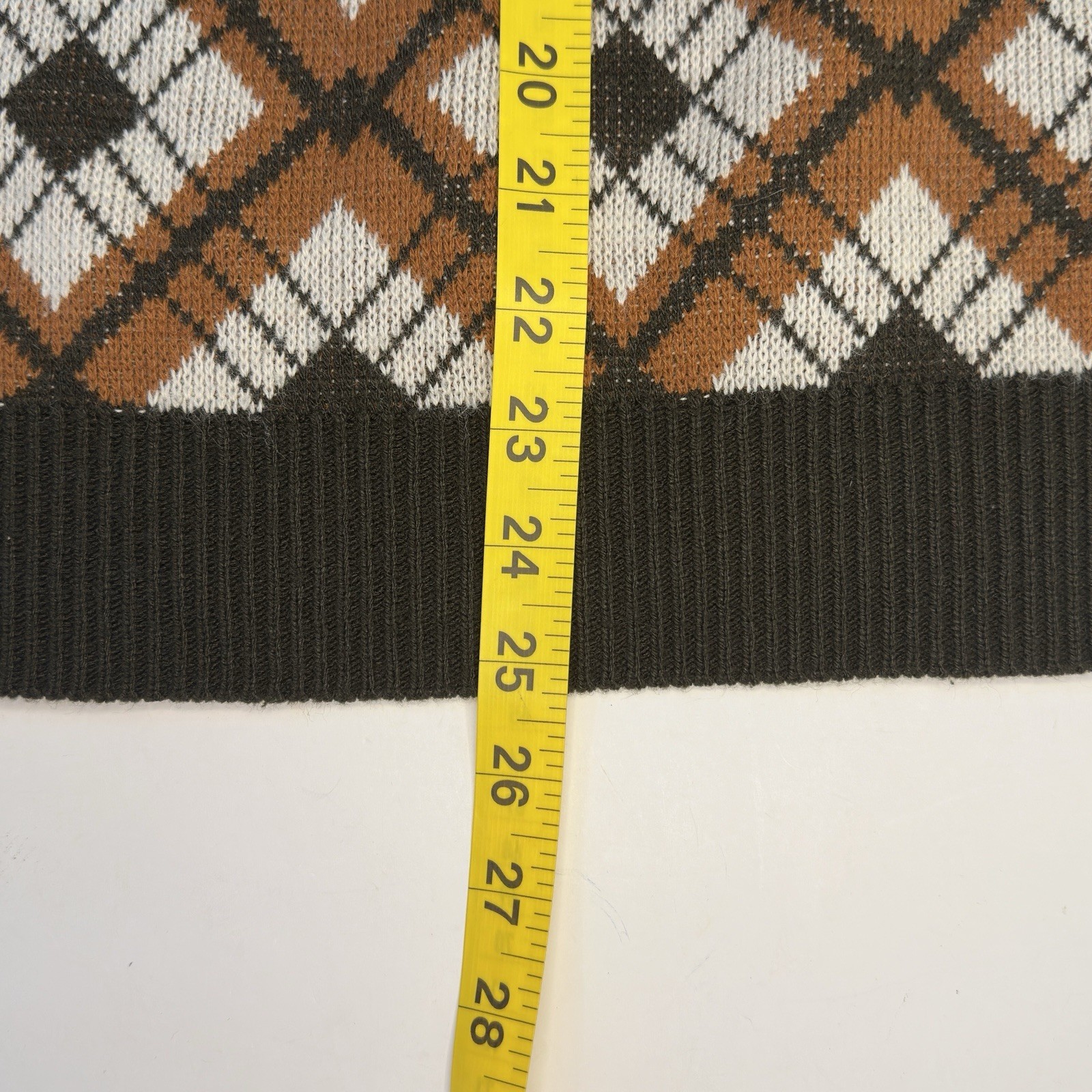 Vintage Essley leisurewear Argyle Crewneck Pullover Sweater Medium Brown