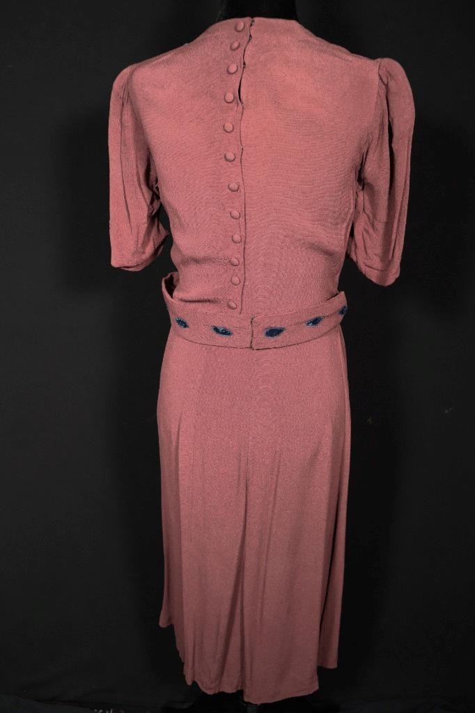 Very Rare Vintage WII Era 1940’s Rust Color Rayon Crepe Dress Size 6+