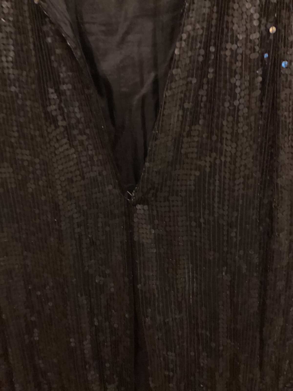 O.R. Fashions LTD Black Silk Sequin Jacket Long Sleeve Vintage