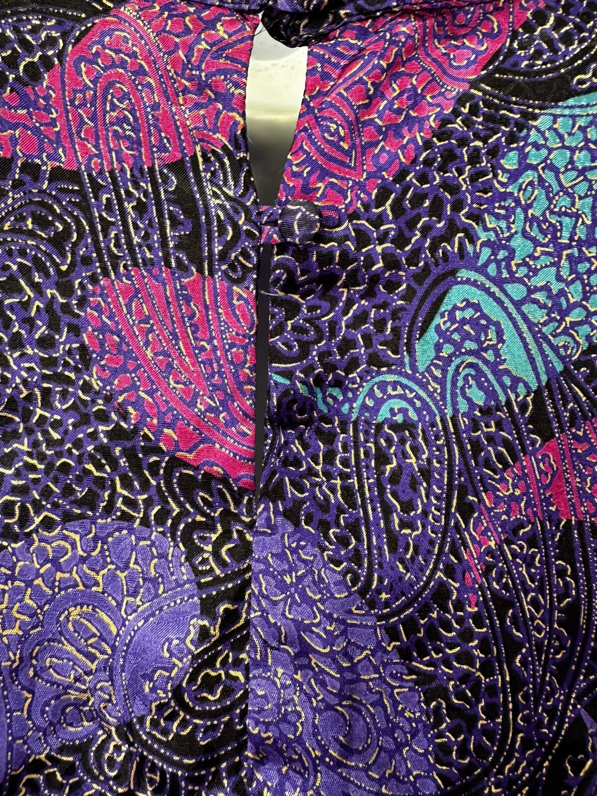 Vintage Sophisticates By Jonathan Martin Blouse Women 16 Purple Paisley Satin