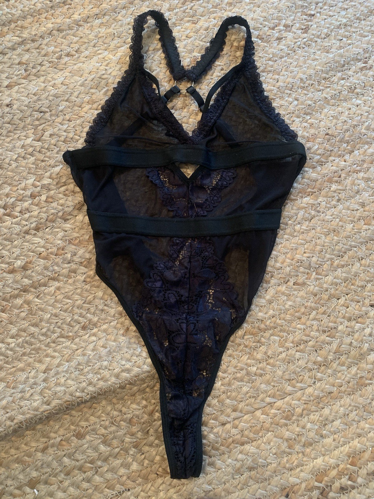 NEW Black Lace & Netting Teddy Lingerie Size S/M 30-36” Chest Beautiful