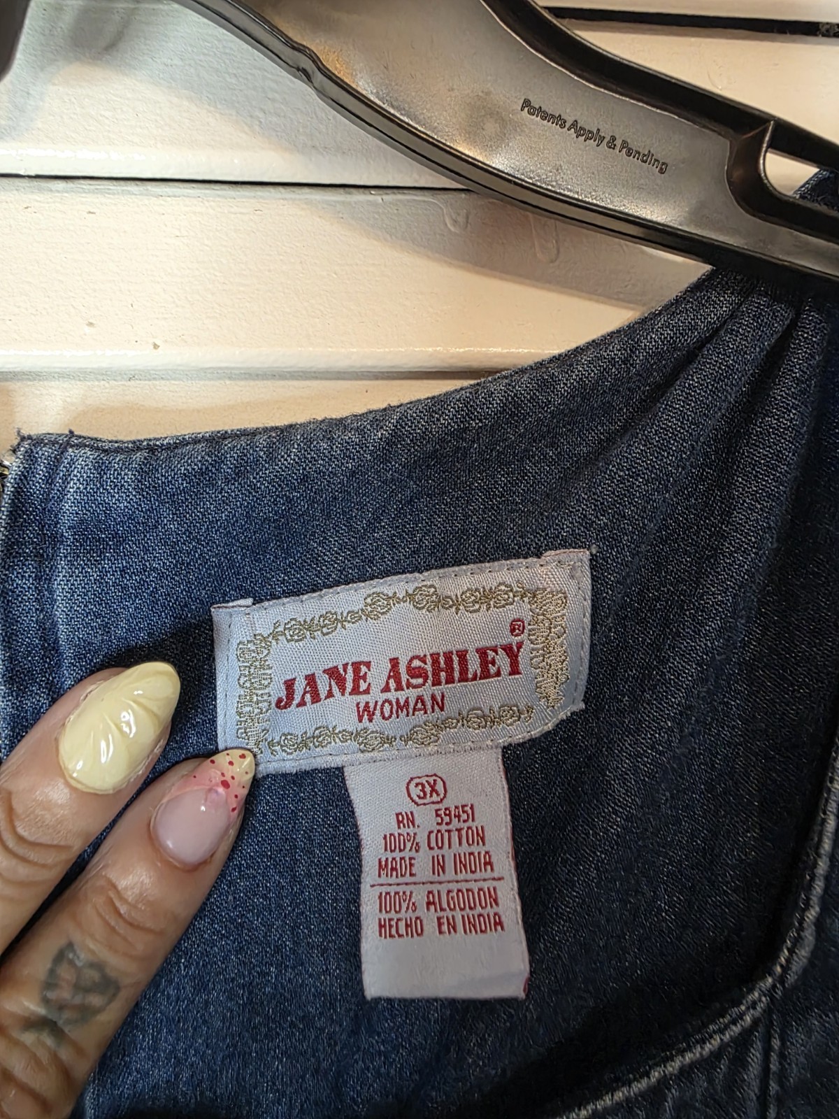 Vintage Jane Ashley Denim Floral Cottagecore Dress Size 3X ~ Fits 4X Also!
