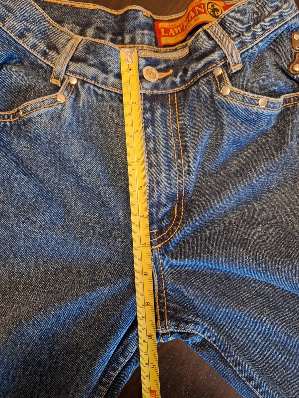 Vintage Lawman Highrise Jeans – Suede Leather Studs – No Pockets – 27×33