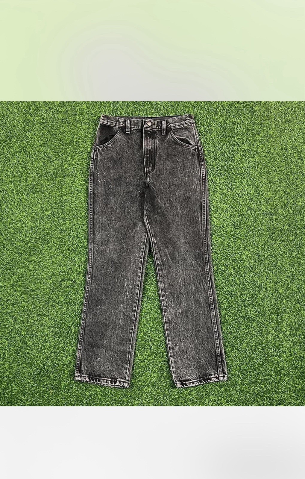 Vintage 80s Black Rustler Straight Leg Jeans Acid Wash Stone Wash