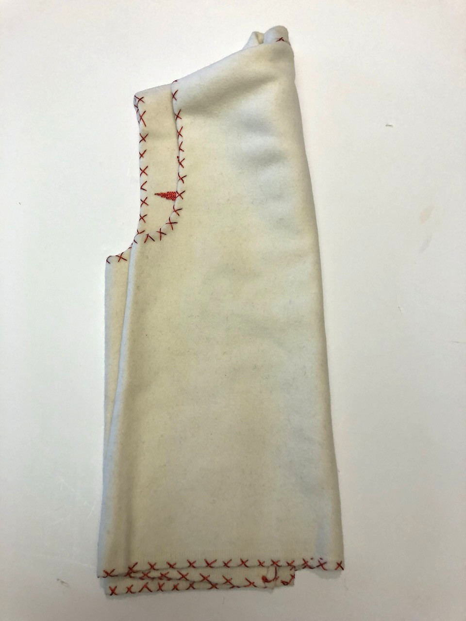 Boiled Wool Vest Long Embroidered Open Front Large Pockets Boho Artisanal M/L