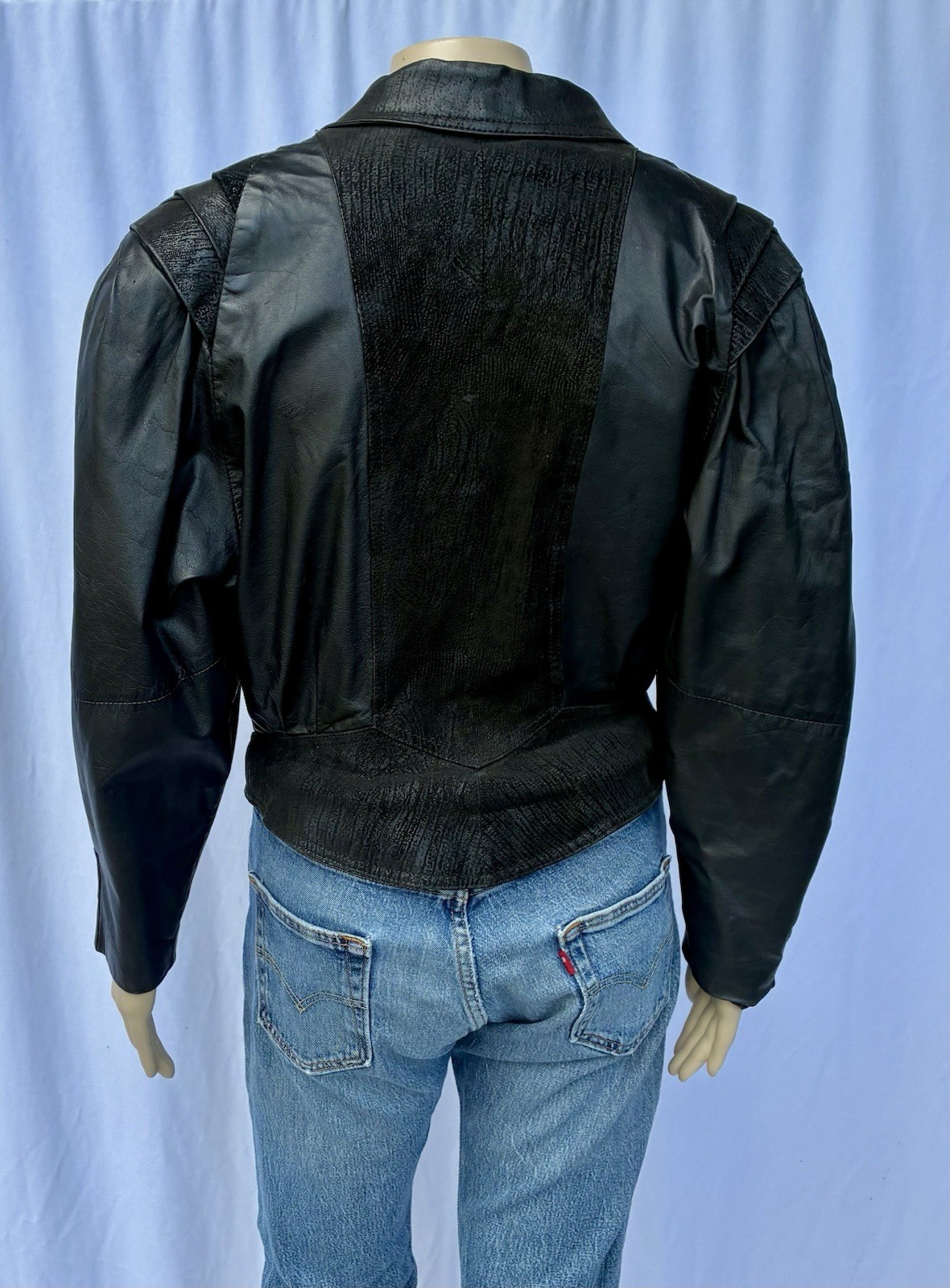 Vintage 80’s G-III Leather Fashions Black Leather Jacket Shoulder Pads Size M