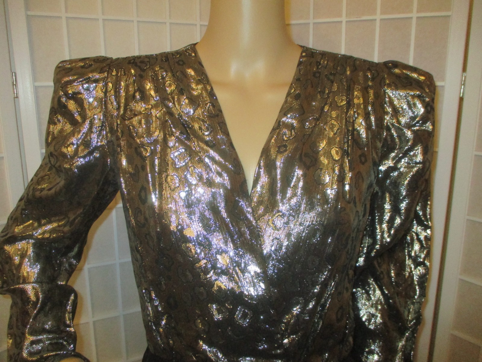 Cachet by Bari Protas vintage metallic/chiffon party dress
