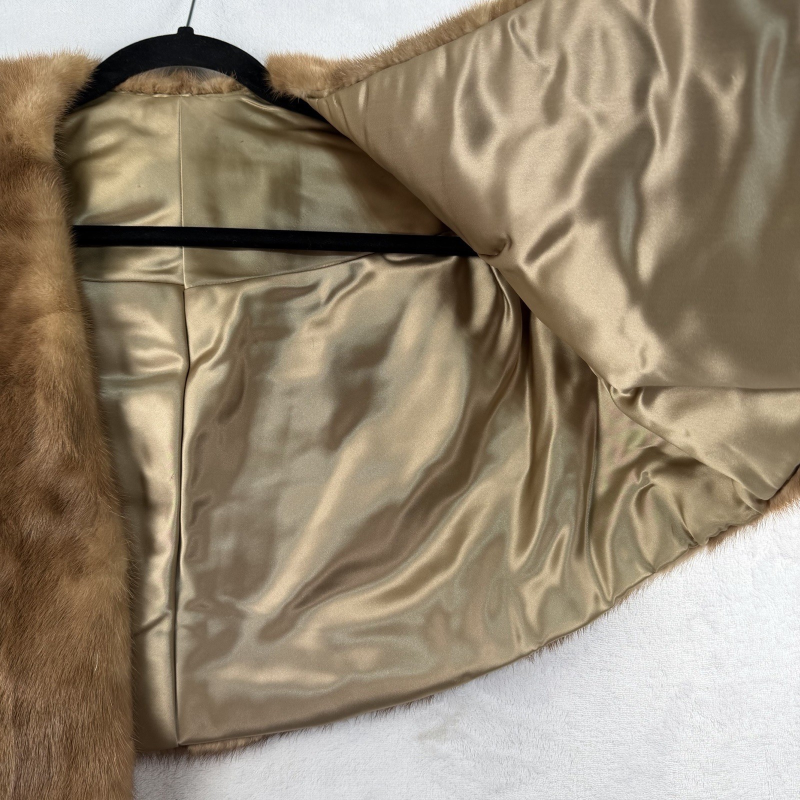 Vintage 1950s Real Fur Stole Cape Brown Mink Fur Shawl Wrap Old Hollywood Glam